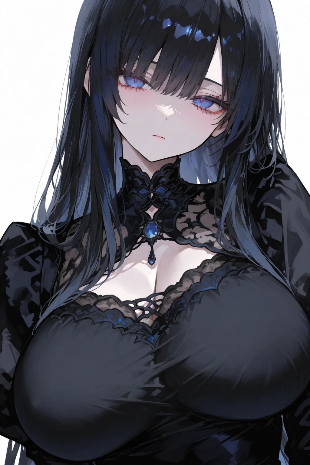 1 girl with a perfect body， Super fine face and eyes，long hair， black colors：1.2， bikini， big boob，Expose cleavage, sexy, bad room