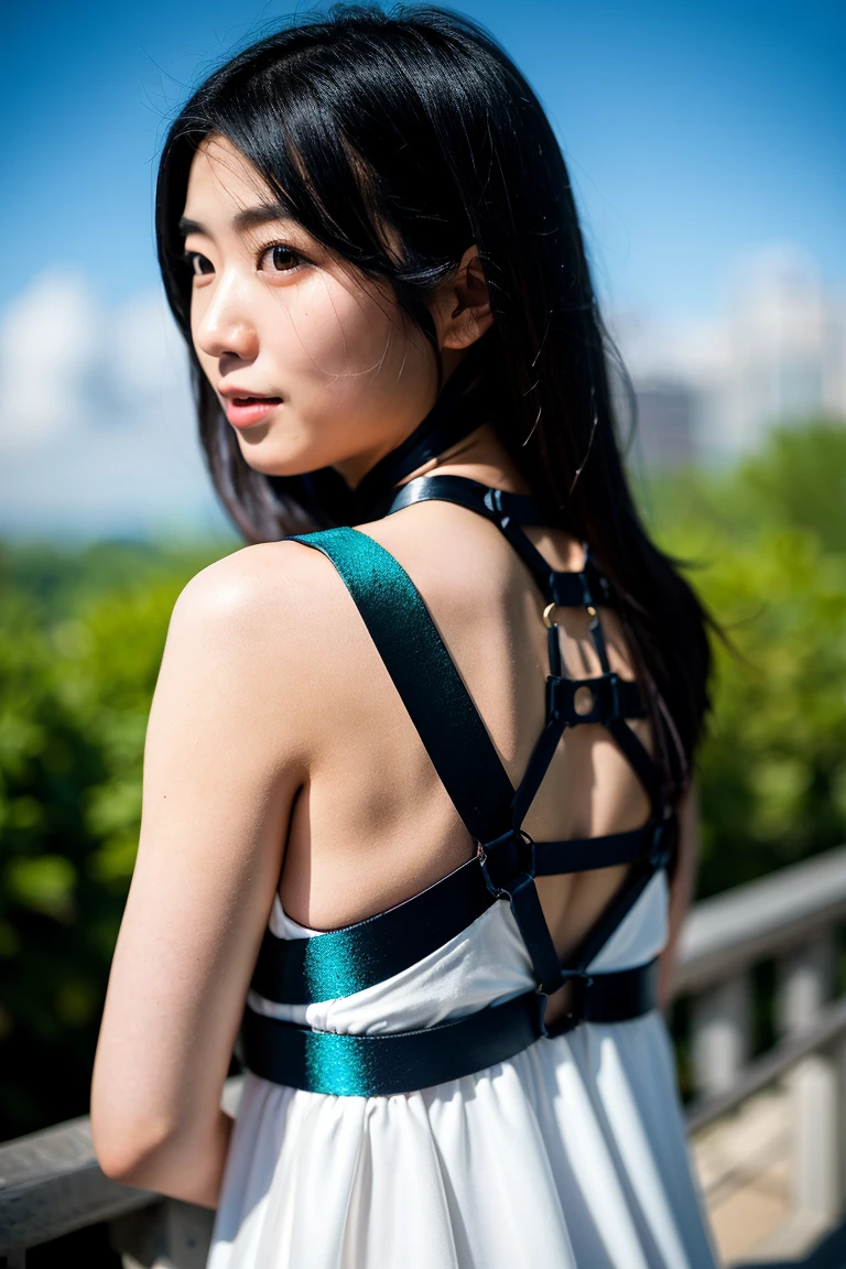 1 person, Tokyo Street,night, Streetscape,City lights,Upper Body,close,smile,, (8k, RAW Photos, Highest quality, masterpiece:1.2),(Realistic, photo-Realistic:1.37),