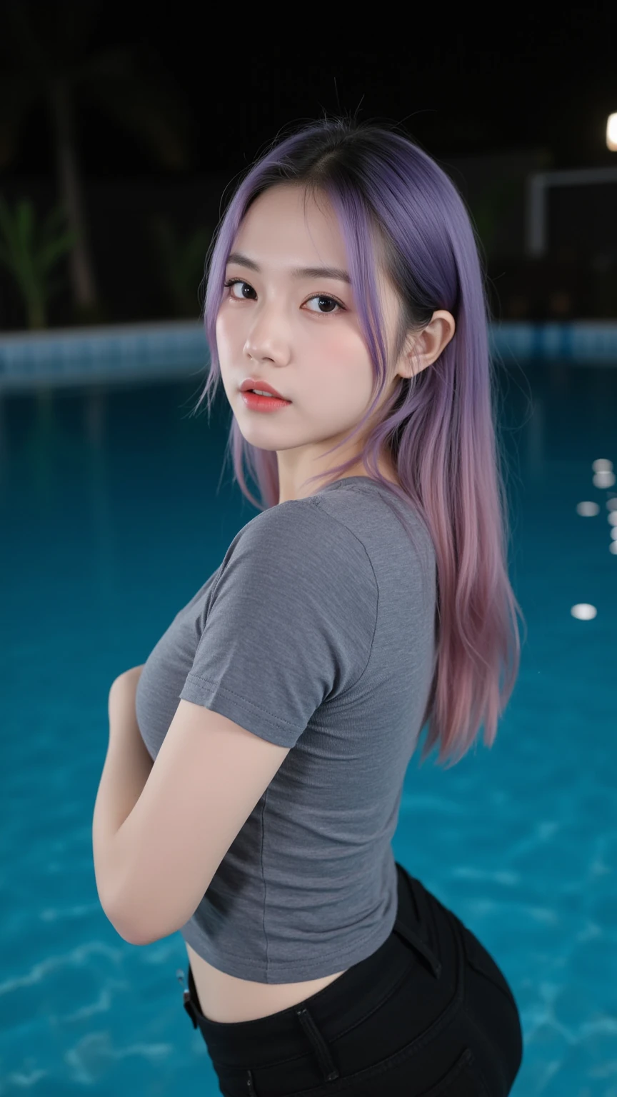 a close up of a woman in a waterfall, korean girl, gorgeous young korean woman, beautiful south korean woman, korean woman, beautiful young korean woman, korean women's fashion model, skinny waist and thick hips, photo of slim girl model, attractive pose, bra and shorts streetwear, jaeyeon nam, tattoo girl, light purple hair, verybadimagenegative_v1.3, ng_deepnegative_v1_75t, (ugly face:0.8),cross-eyed,sketches, (worst quality:2), (low quality:2), (normal quality:2), lowres, normal quality, ((monochrome)), ((grayscale)), skin spots, acnes, skin blemishes, bad anatomy, DeepNegative, facing away, tilted head, {Multiple people}, lowres, bad anatomy, bad hands, text, error, missing fingers, extra digit, fewer digits, cropped, worstquality, low quality, normal quality, jpegartifacts, signature, watermark, username, blurry, bad feet, cropped, poorly drawn hands, poorly drawn face, mutation, deformed, worst quality, low quality, normal quality, jpeg artifacts, signature, watermark, extra fingers, fewer digits, extra limbs, extra arms,extra legs, malformed limbs, fused fingers, too many fingers, long neck, cross-eyed,mutated hands, polar lowres, bad body, bad proportions, gross proportions, text, error, missing fingers, missing arms, missing legs, extra digit, extra arms, extra leg, extra foot, ((repeating hair))
