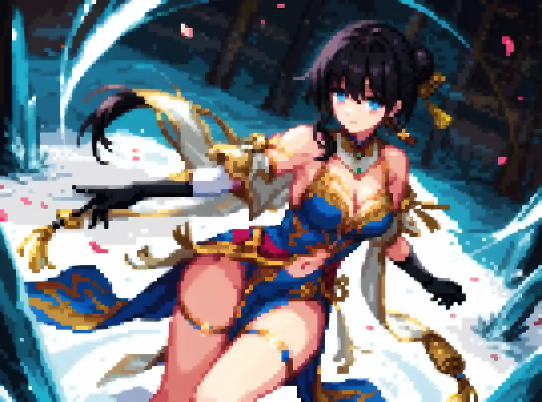 Observe the audience, One Girl, Open your mouth, smile, Virtual YouTuber、With a girl、((highest quality, expensive_solve, clear_image)),(Black Hair), (black cat ears), (Ahoge), (ridiculously short hair), (Wavy Hair), (blue eyes),、Laughter、Very large breasts,wear Kimono、sister、Lie、With a smoke pipe、profile、