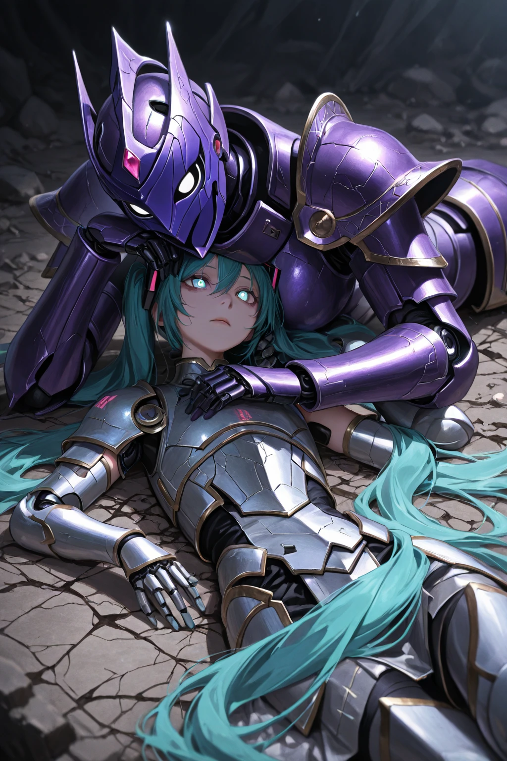 ((highest quality)), ((masterpiece)), (detailed), (Perfect Face)、The woman is Alien Mercury, wearing an alien dress, with short blue hair and a completely alien body.、The woman is happily hugging and kissing the powerful alien king.