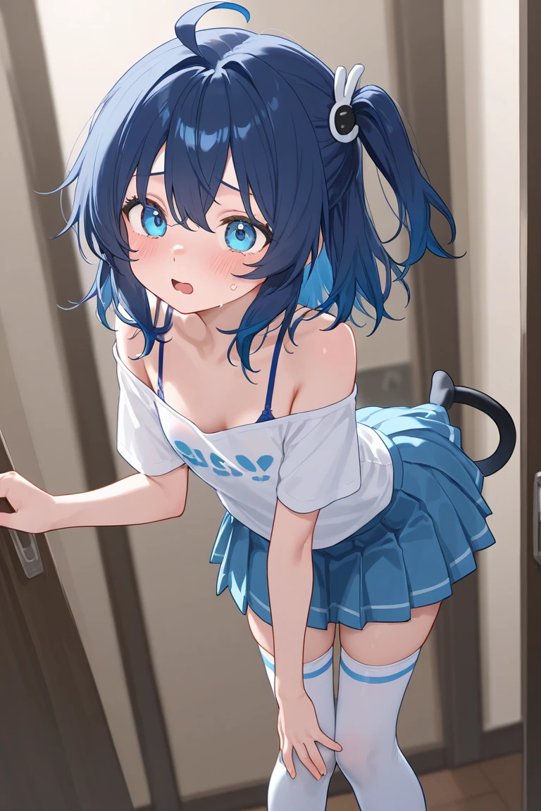 eishin flash\(Umamusume\), super detailed face, masterpiece, highest quality, light smile, blush, wave hands, ((super detailed face)), slender girl, whole body, (((In underwear))),horse tail, light smile, fine and clear eyes, (Medium chest),(bra),(panties)locker room
