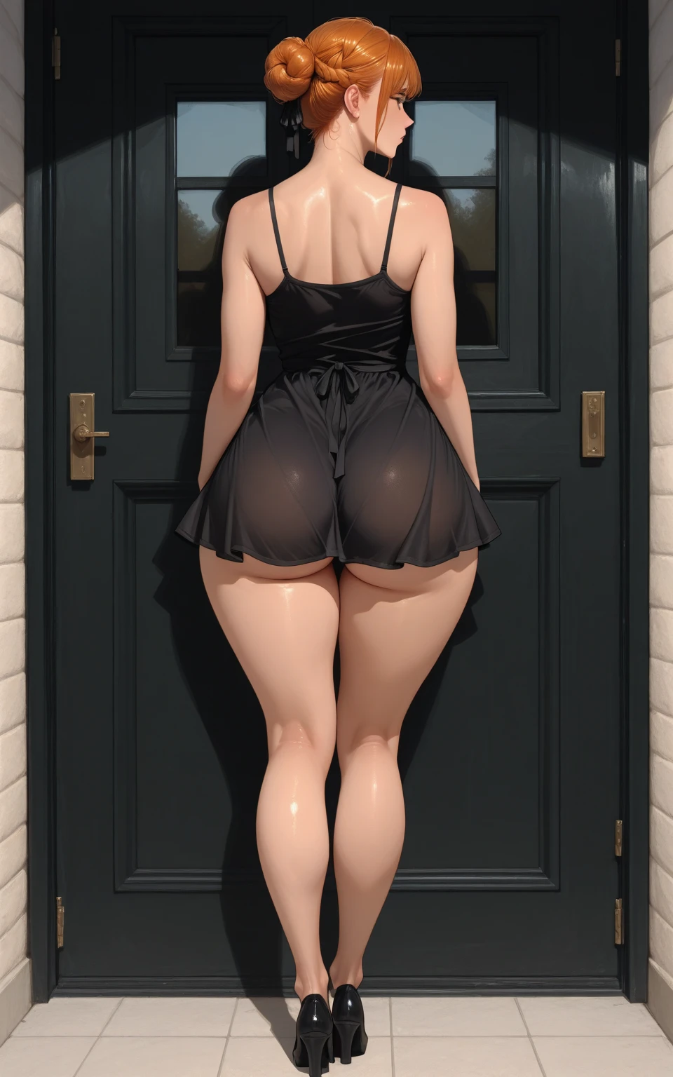 masterpiece, best quality, 1girl, detailed ass view, latina, short black hair cloth view, mutiple different views, fullbody, standing model pose, dress, indoor, (PureErosFace_V1:0.7)