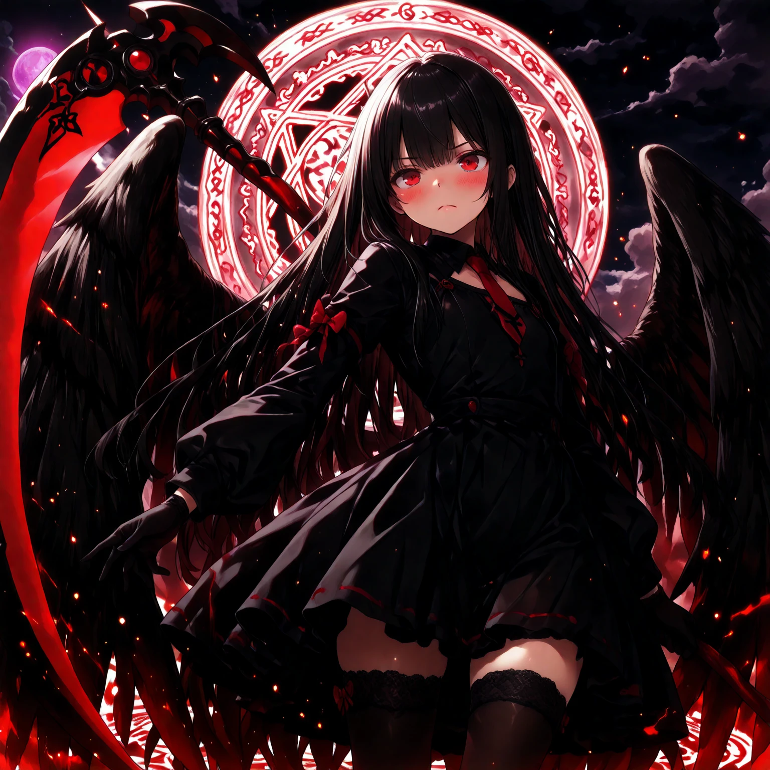 (dark skin), (demon horns), large breasts,
Immortal temptation takes over my mind
Condemned
Fallen weak on my knees, summon the strength
Of mayhem
I am the storm that is approaching
Provoking black clouds in isolation
I am reclaimer of my name
Born in flames, I have been blessed
My family crest is a demon of death
Forsakened, I am awakened
A phoenix's ash in dark divine
Descending misery
Destiny chasing time
Inherit the nightmare, surrounded by fate
Can't run away
Keep walking the line between the light
Led astray
Through vacant halls I won't surrend5r
The truth rev5aled in eyes of ember
We fight through fire and ice forever
Two souls once lost, and now they remember
I am the storm that is approaching
Provoking black clouds and isolation
I am reclaimer of my name
Born in flames, I have been blessed
My family crest is a demon of death
Forsakened, I am awakened
A phoenix's ash in dark divine
Descending misery
Destiny chasing time
Disappear into the night
Lost shadows left behind
Obsession's pulling me
Fading, I've come to take what's mine
Lurking in the shadows under veil of night
Constellations of blood pirouette
Dancing through the graves of those who stand at my feet
Dreams of the black throne I keep on repeat
A derelict of darkness, summoned from the ashes
The puppetmaster congregates all the masses
Pulling strings, twisting minds as blades hit
You want this power? Then come try and take it
Beyond the tree
Fire burns
Secret love
Bloodline yearns
Dark minds embrace
Crimson joy
Does your dim heart
Heal or destroy?
Bury the light deep within
Cast aside, there's no coming home
We're burning chaos in the wind
Drifting in the ocean all alone