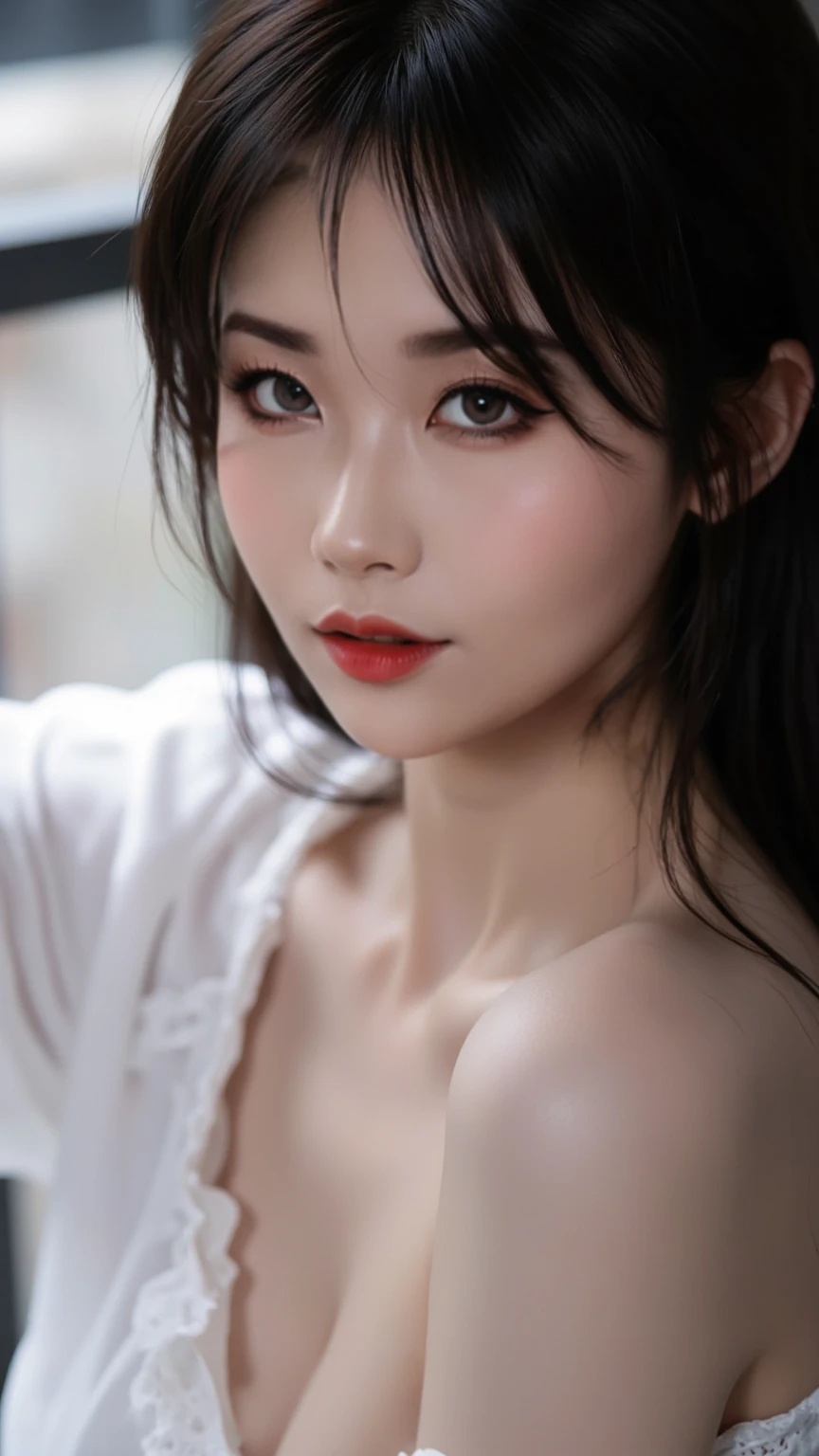 (8k, Highest quality, masterpiece:1.2),(Intricate details:1.4),(Realistic:1.4), Cinematic, ,Octane Rendering, complex 3d render Super detailed, Studio Soft Light, Rim Light, Vivid details, Super detailed, Realistic skin texture, Detailed face, Beautiful attention to detail, extremely detailed CG unity 8k wallpaper, compensate, (whole body),(Perfect Anatomy)Classic Hollywood charm,Dazzling accessories, (Captivating eyes, Red lips, Perfect Skin), Luxury Background, Velvet Curtains, Dramatic Pose, An interesting configuration, Spotlight lighting, Rich Shadows, Shallow depth of field, Sparkling Bokeh, Exquisite detail, High resolution, 35mm Film, Timeless elegance. Portrait Photography, 35mm Film, Natural blurred, （Completely naked），（nsfw）、
