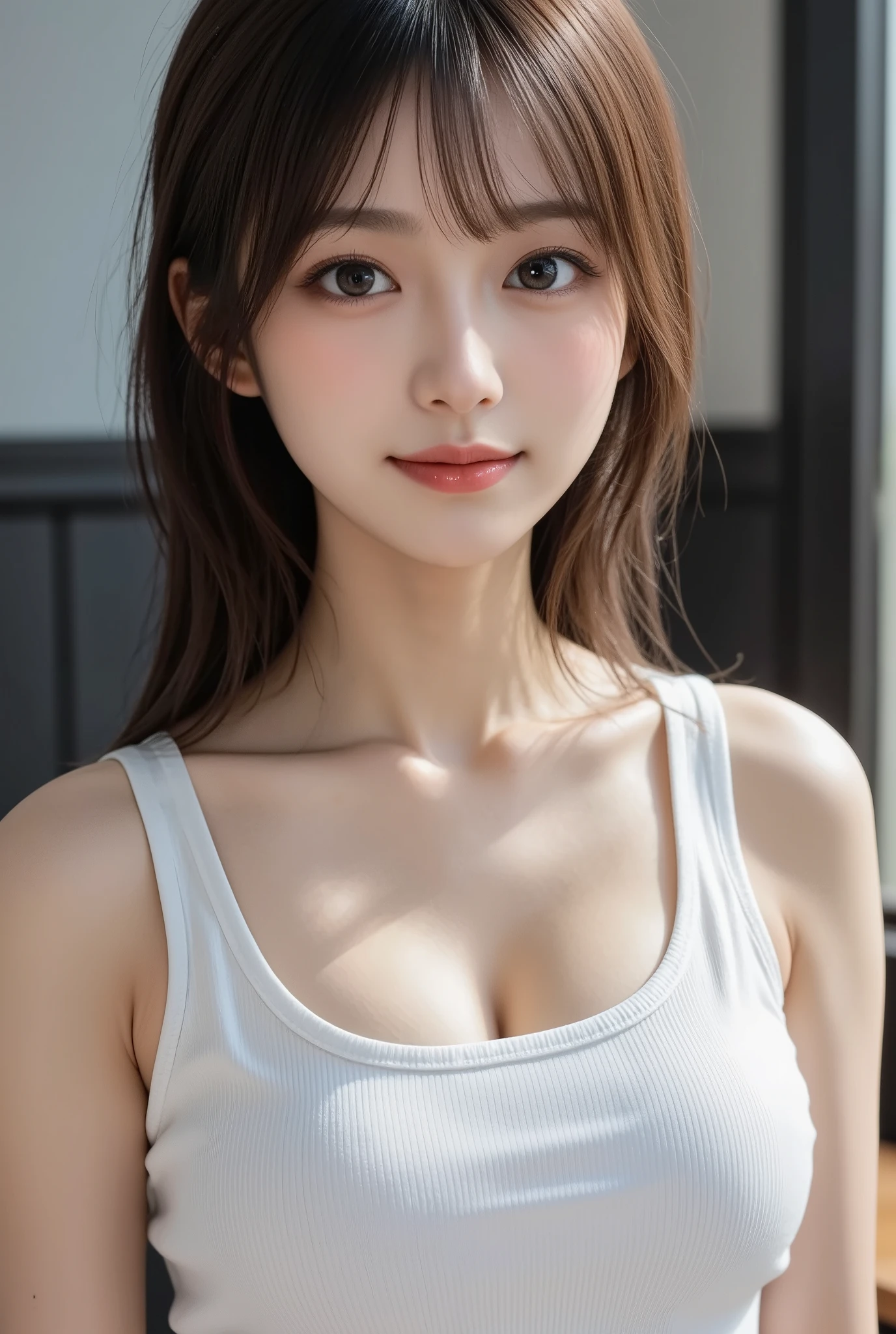 masutepiece, Best Quality, Illustration, Ultra-detailed, finely detail, hight resolution, 8K Wallpaper, Perfect dynamic composition, Beautiful detailed eyes, doress,Medium Hair, small tits, Natural Color Lip, Random and sexy poses,Smile,Okinawa