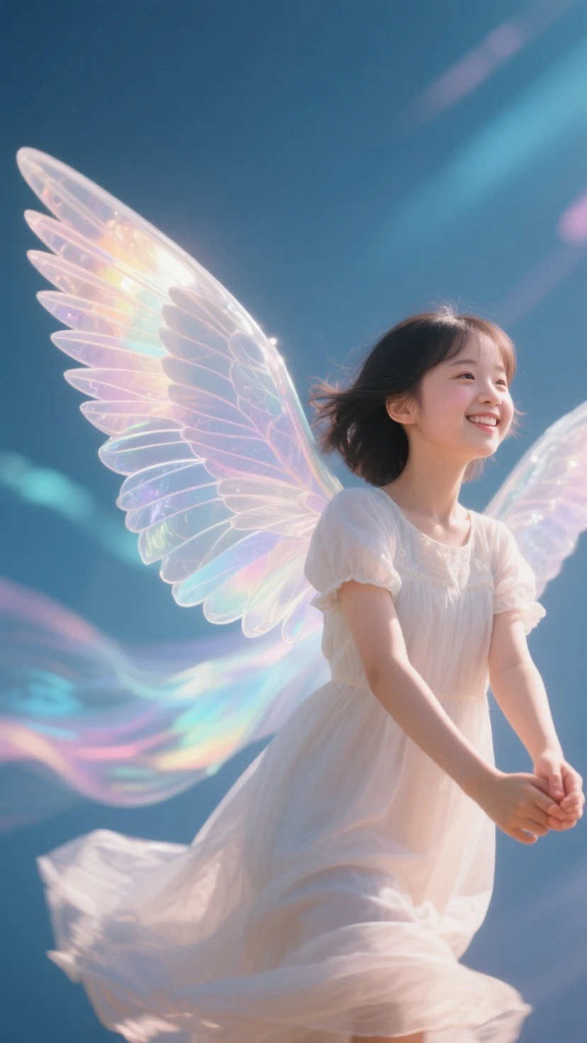 Girl Angel Flying in the sky smile Digital Real cute