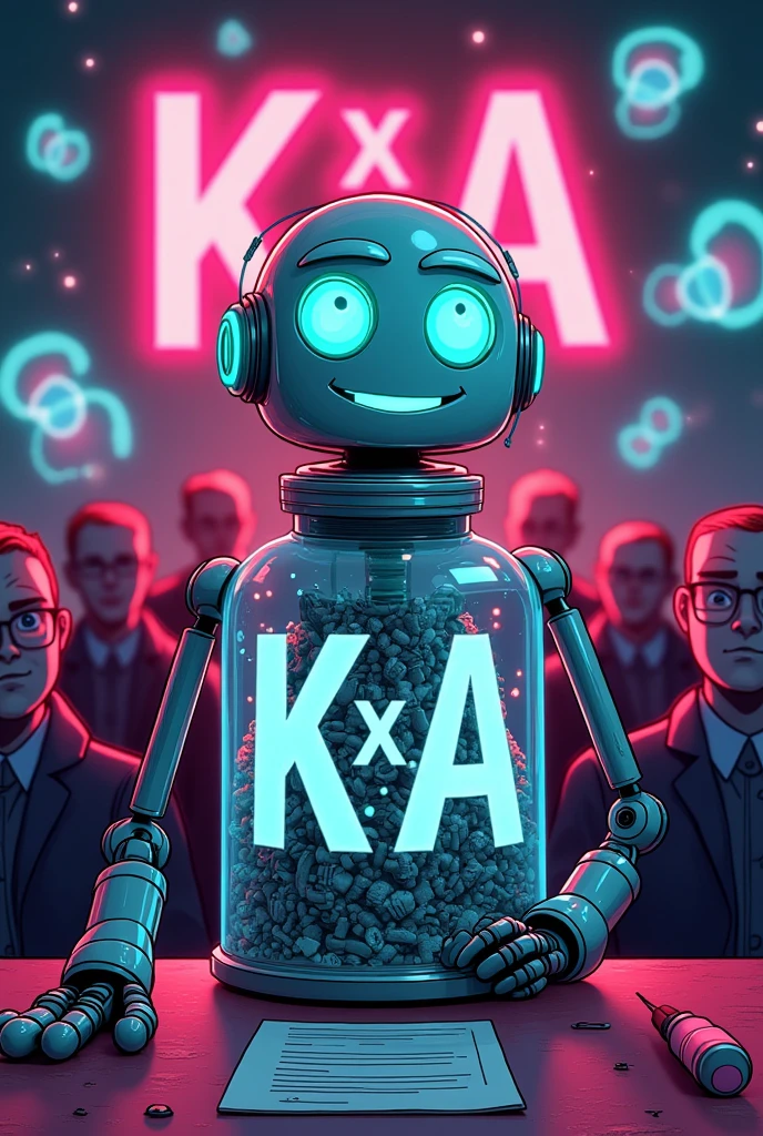 Bender from futurama smoking a cigar while holding a pistol in a chair with the word “Kaliber” at the bottom in big letters