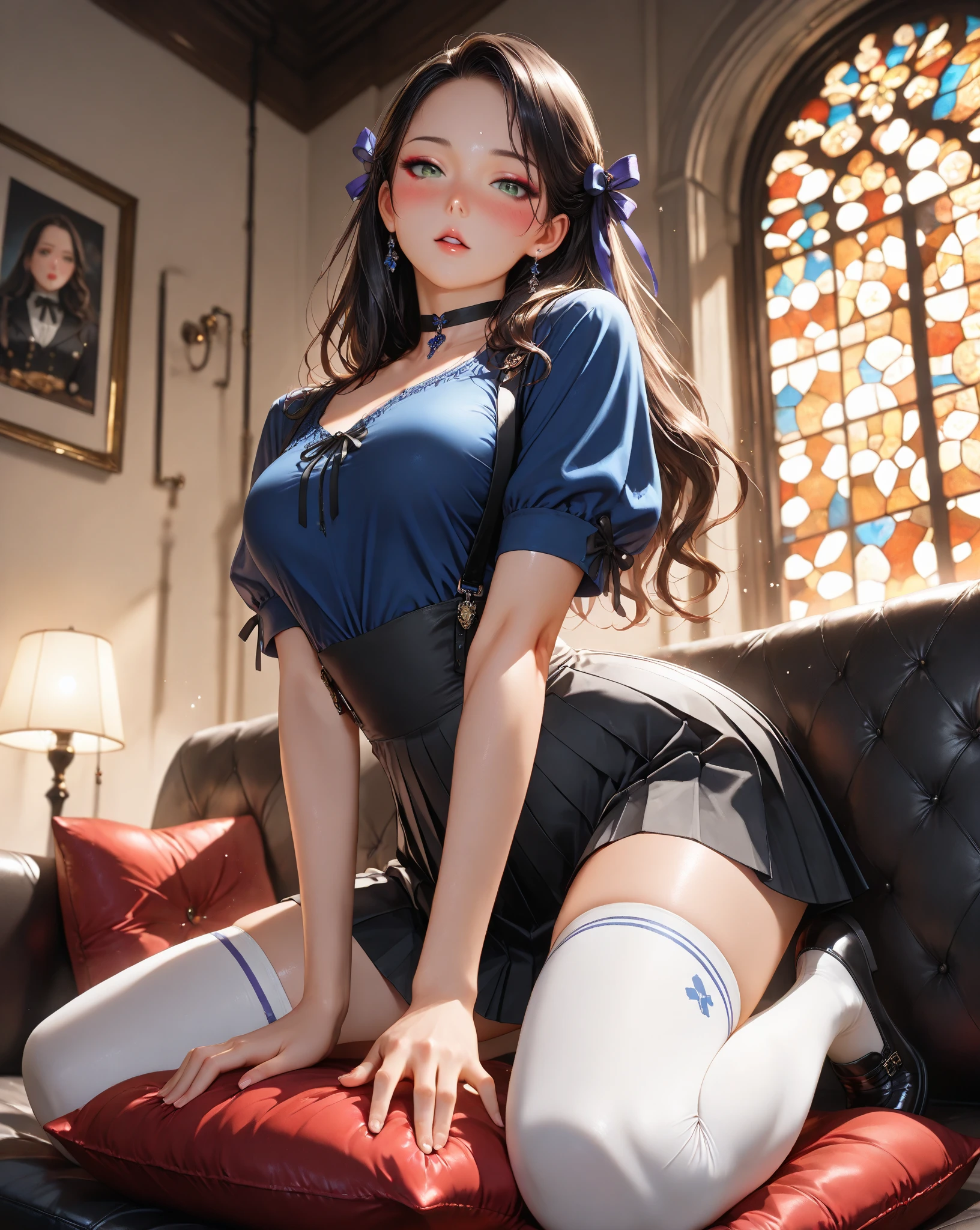 masterpiece, ((Highest quality, Detailed and realistic 3D))、Idol Concert、Concert Stage、(3 人のcute裸の女の子、cute:1.3、smile、sing、Mr.々Hair style、pubic hair、、Open Stance:1.2)、(((Full nudity、Pussy)))、(Realistic and detailed skin texture、Big beautiful eyes、Ribbon Hairband、Idol Costumes、Ultra mini skirt)、((The characters are unique、Mr.々Hair style