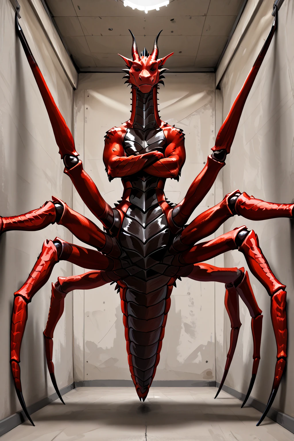 Dark lighting, perfect detail, full detail, ULTRA HD, dark, edgy, realistic, ultra realistic, perfection, warrior, lobster armor, lobster phisique, lobster humanoid, lobster head