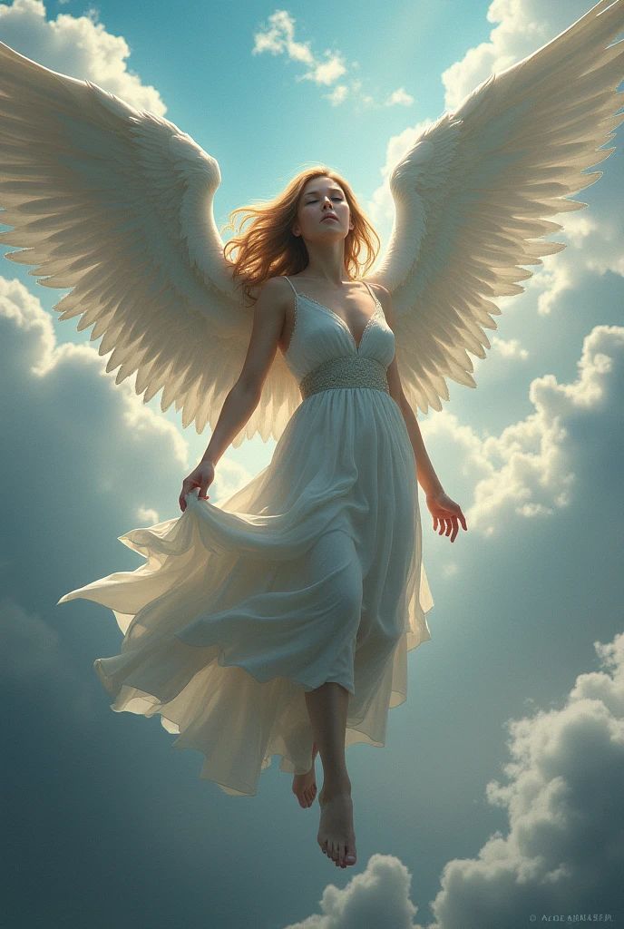 🖼️
🎨️
📐
✨
fotografía profesiona ultra detallada de pintura renacentista al óleo de un ángel femenino con las alas abiertas flotando sobre un cielo azul y nubes blancas, multiple colors, ultra realistic, with a beautiful angelic face, vibrant 256k colors, blessed winged angel, cosmic, queen, Full body image, with Nike sneakers, radiates light, with soft flashes of light on her half-naked body, covered with wavy silk that falls and floats gently, magnificent, beautiful, heavenly face, Golden hair, White skin, Princess, rock makeup, large ultra detailed wings with white feathers