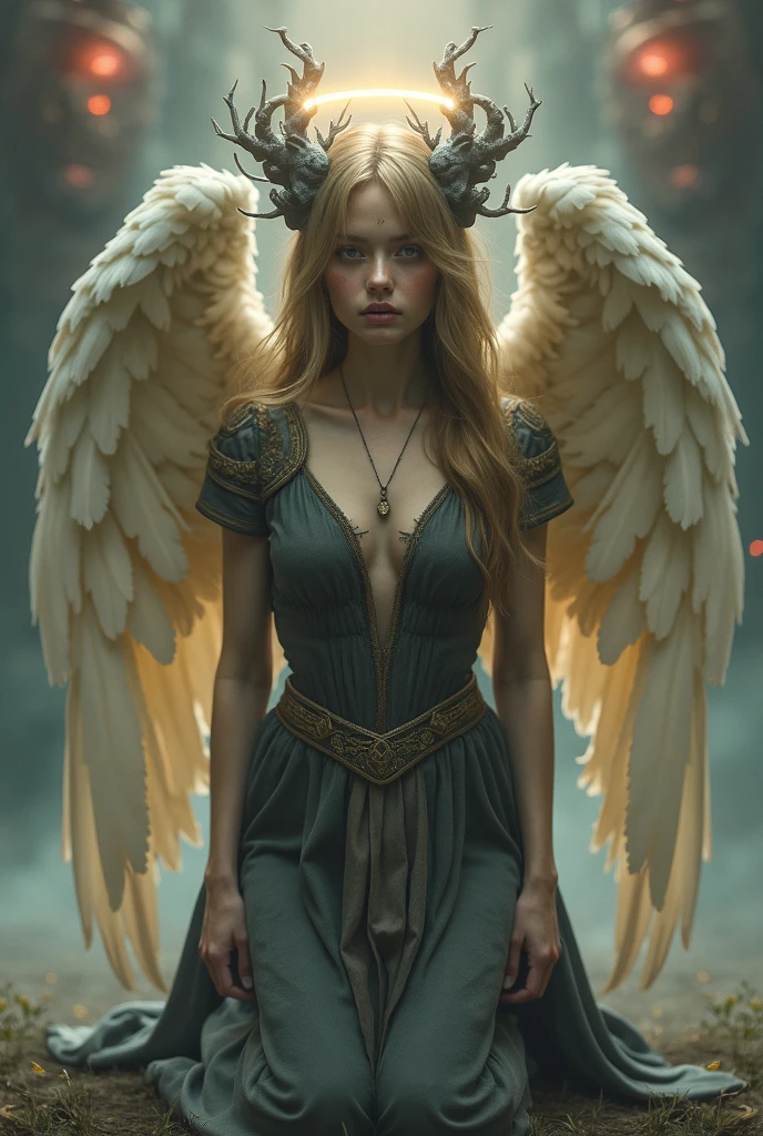 In a fantastical realm, a cute mechanical female angel robot with a perfect face and perfect eyes, adorned with colossal intricately designed wings, graces a breathtaking setting where ethereal meets mechanical. Vibrant colors and a panoramic view of floating islands create a spellbinding fusion of artistry and technology, embodying both the divine and the artificial, small hands,
raw photo, a red sunset landscape, photorealistic, high detailed texture, 8k uhd, dslr, soft lighting, high quality, film grain, Fujifilm XT3, highly detailed photography, (muted colors, cinematic, dim colors, soothing tones:1.2), vibrant, insanely detailed, hyperdetailed, (dark shot:1.2), (vsco:0.3), (intricate details:0.9), (hdr, hyperdetailed:1.2) atmospheric haze, Film grain, cinematic film still, shallow depth of field, highly detailed, high budget, cinemascope, moody, epic, OverallDetail, gorgeous, 2000s vintage RAW photo, photorealistic, candid camera, color graded cinematic, eye catchlights, atmospheric lighting, skin pores, imperfections, natural, shallow dof
<lora:half_buzzcut_hairstyle:0.6>
<lora:Angel1:0.5>
<lora:huazhuangpin-v1:0.5>
<lora:mdts:0.5>
fHandDetail:1.3,
fFaceDetail:1.3,
<lora:locon_perfecteyes_v1_from_v1_64_32:0.5>
<lora:lora_perfecteyes_v1_from_v1_160:0.5>