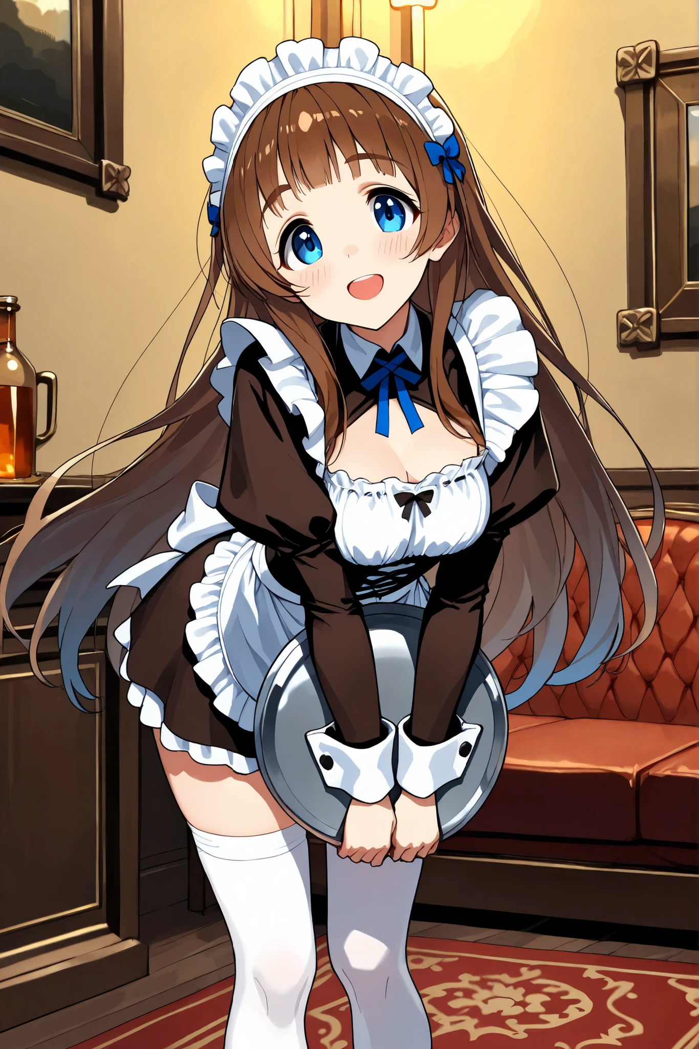 High resolution,masterpiece, Highest quality, Kuo Shenlin , heterochromia , Brown hair,  (((busty))),1girl, sensual body, Her cheeks flushed , bunny girl , NUDE , rabbit ears , rabbit tail