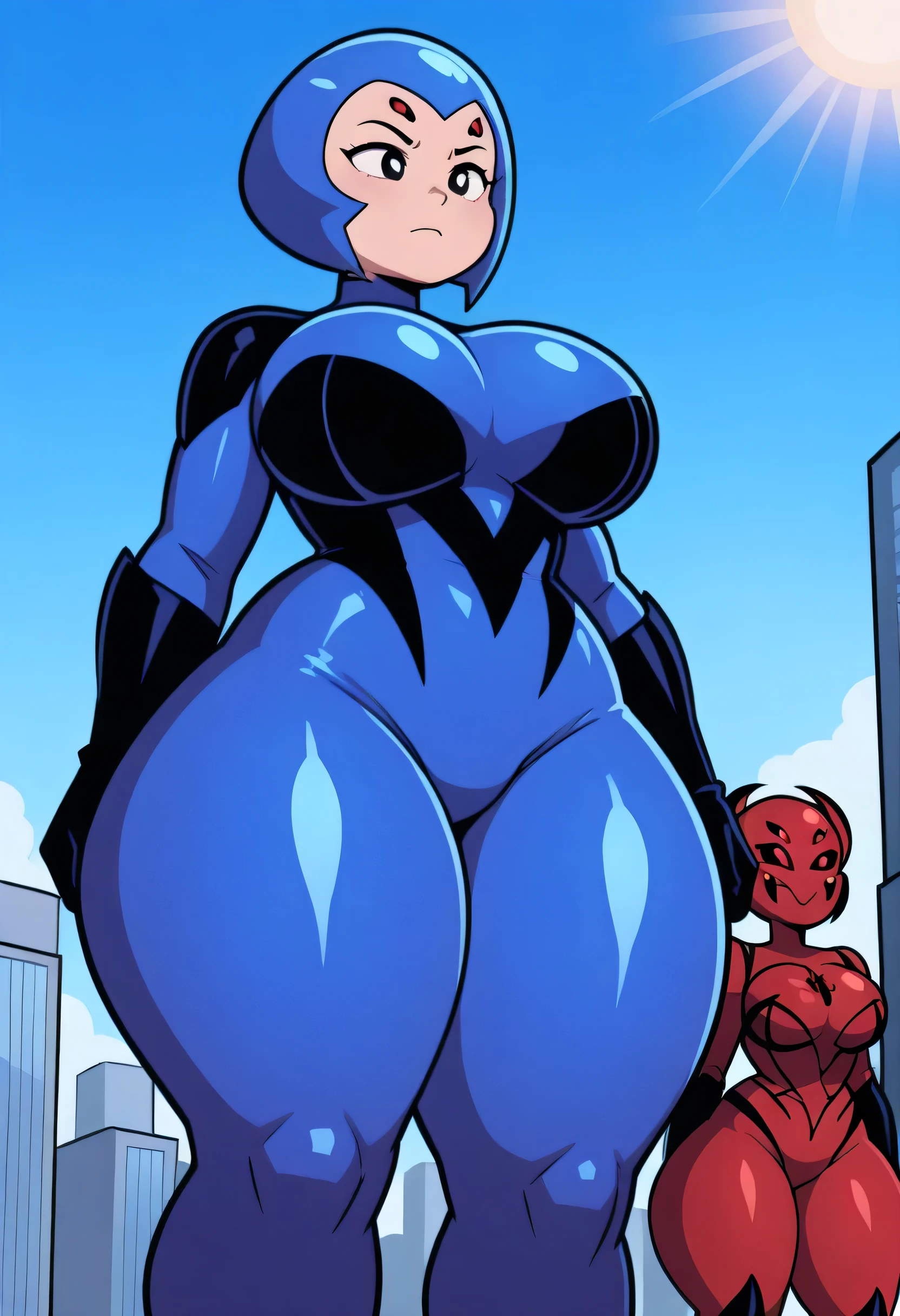 score_9, score_8_up, score_7_up, BREAK, 1girl, solo, breasts,  arceetp, mecha, robot, autobot, glowing eyes, outdoors, city, street, skyscraper, huge overfilled breast_implant, huge keep_inflating_Extrem_like a blimp, filling her up more plump , large Breast Implants breast expander fill up, extremely huge inflated muscles, hawaii Strand im hintergrund