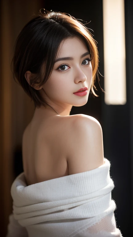 (RAW Photos, Highest quality), (Realistic, Photorealistic:1.1), Highest quality, masterpiece, beautifully、aesthetic, 16K, (High resolution:1.2), High Contrast, (Bright colors:1.3), (Calm colors, Dim color, Calm tone:0), Cinema Lighting, Ambient Lighting, Side light, Exquisite details and texture, Cinematic shots, Warm Tones, (Bright and intense:1.1), Wide Shot, by xm887, ultra Realistic illustration, Siena Natural Ratio, bust, Very long straight blonde hair, (Tearful expression:0.8), Pink loose, ((Very low cut off-the-shoulder jersey sweater, Cleavage:1.3)), Skinny jeans, beautiful british girl, An attractive and playful smile, Large sagging breasts, Broken glass effect, Cafe Background, Bright light, amazing, Something that doesn't exist, Mythical, There are, energy, Molecular, texture, Rainbow glowing scales, Breathtaking beauty, Pure perfection, The existence of God, Unforgettable, impressive, Breathtaking beauty, Volumetric Light, aura, light, Bright colorsが映し出す, ((The girl stands behind the table、Leaning forward, She put her hands on the table、胸を自然に垂らしてThere are)), (From above:1.2), ((Taking a selfie facing a light source