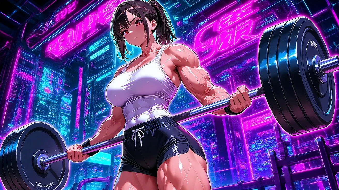 a beautiful bloody  japanese high school girl heavyweight fighter is knocked out in the octagon fighting ring, She is on all fours. she is beated down,  whole body picture, she lose. she is covered in scars and bruises, she is damaged terribry, Short cut black hair, out of breath, drooling from mouth, her one eye is closed, exhausted, drenched in sweat, Erect nipples, open finger glove, Ragged white and pink sports bra, high leg panty, Stockings, armwarmers, Whittled waistline, Muscular, six pack abs, very thick arms and thighs, super huge tits.