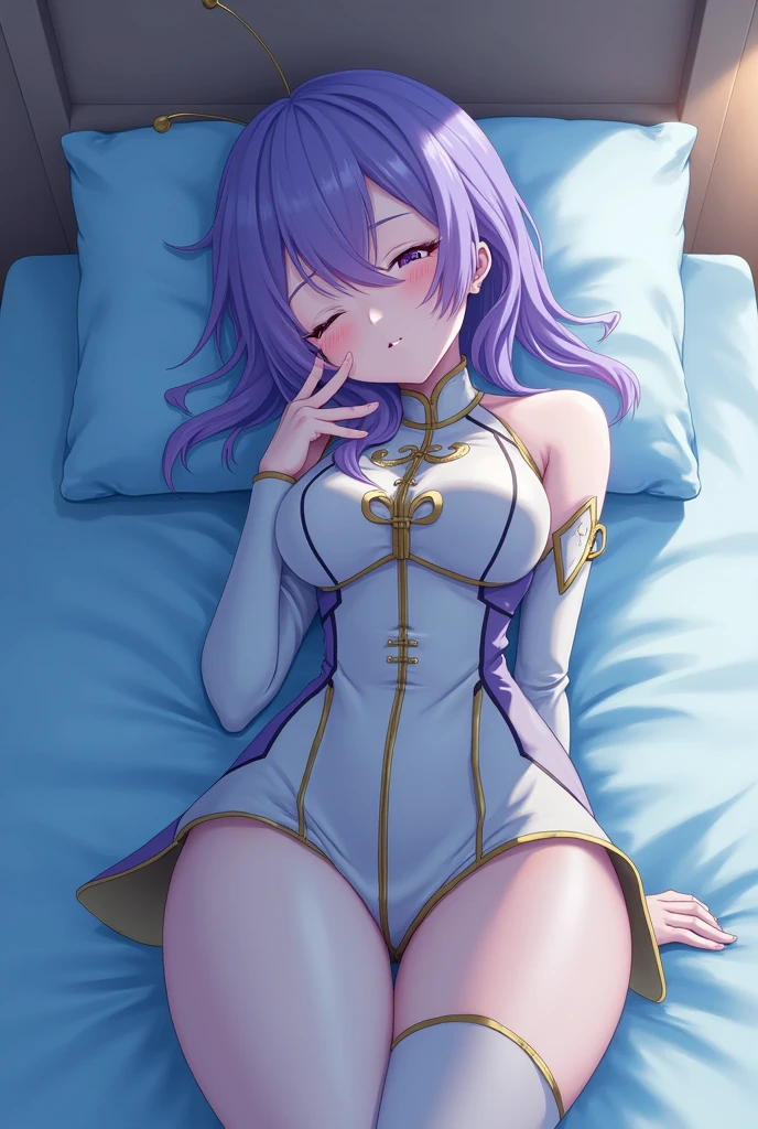 ((masterpiece)), Highest quality, Very detailed,(One Girl),Finafam Earth Light、Finafam Earth Light, Green Eyes, Long Hair, Purple Hair, dress, gloves, jewelry, Cleavage, PRİNCESS,elbow gloves,tiara,brooch,white gloves,Beautiful background, chest, Bent body,Lie in, The dress is falling apart, Look to the side, Worried face, The female genitals are in full view, Drunk look, Hot body、Sweaty、Spread your legs、Opening the vagina with your fingers、Female genitalia seen deep inside、 Browsing Caution, NSFW,  