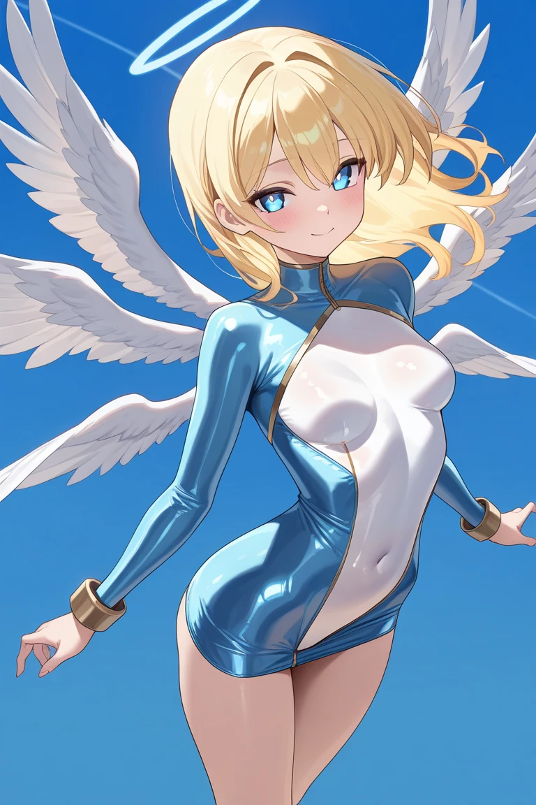 table, (Fine details), Best quality, beautiful lighting, ((big breasts, Slim girl)), ((micro bikini)), 1 girl in, alone, blonde hair, wings, twin braids, smile, blue eyes, good, intricately detailed background, (marked pussy) natural environment, (cowboy photo), ((blond hair)) large breasts (marked pussy) ((micro bikini)) ((open legs)) ((lying down)) vagina