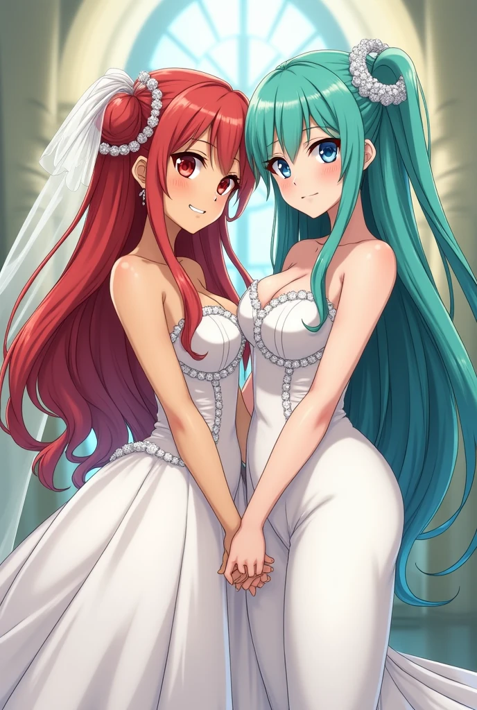 (masterpiece, best quality), best resolution, (2heads:1.5), 1girl, conjoined, zerotwo character, zero two, (green eyes:1.5), hairband, horns, long hair, pink hair, red horns, white hairband