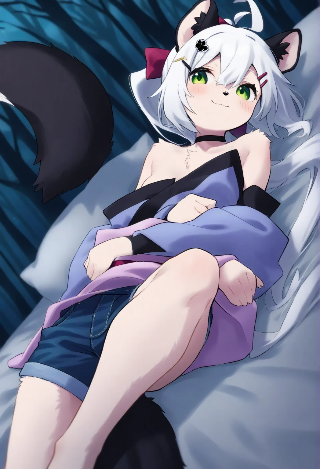 Duo,, score_9,score_8_up,score_7_up, source_cartoon, source_furry, tsukino monster hunter stories, Anthro furry feline girl, light brown fur, green eyes, :3, smile, pink hair, purple hood, whiskers, naked, on all fours, pov, pov sex, missionary position sex, human male is fucking her on a bed, one leg up, side view, ahegao,