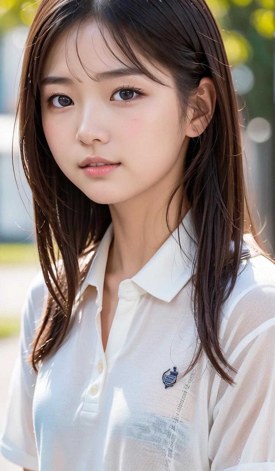 ((top-quality, 8K, masterpiece:1.3)), sharp focus:1.2, Beautiful Women in Perfect Style:1.4, Slender Abs:1.2, full body, wearing sleeveless shirts wide pants, ((dark brown hair:1.2)), (natural soft light, City Street:1.1), Highly detailed facial and skin texture, A detailed eye, double eyelid, uniform, Female, 24 years old