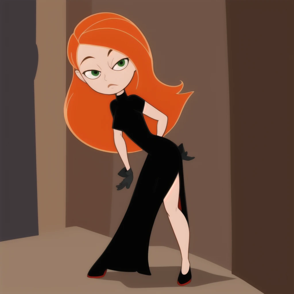 in the Bedroom, (Realistic:1.5) 1girl, solo, open mouth, cleavage, medium breasts, full body, red hair, hair flower, black choker, brown eyes, Black blazer with dress pants <lora:EdobZoeyTotalDrama_v1.0:0.8>