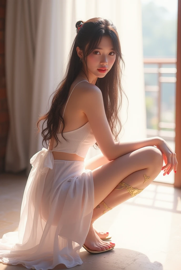 RAW photo,delicate,intricate details:1.3,hyper detail,finely detailed,colorful,8k uhd,studio lighting:1.2,Fujifilm XT3,detailed skin:1.2,(photorealistic:1.5),(film grain:1.3),depth of field,best quality,
1girl,looking_at_viewer,
<lora:wenwanjiangnan:0.6:lbw=CLOTHING>,<lora:hand:1>,<lora:ancient_chinese_indoors:0.8>,ancient_chinese_indoors,<lora:zdy_v1:0.5>,<lora:FilmVelvia3:0.3>,<lora:Flowergirl_v1:0.4>,