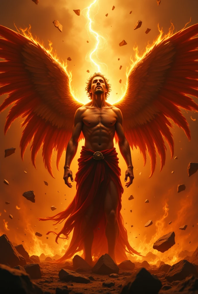Make an illustrative image of Lucifer in a music choir in Hell.