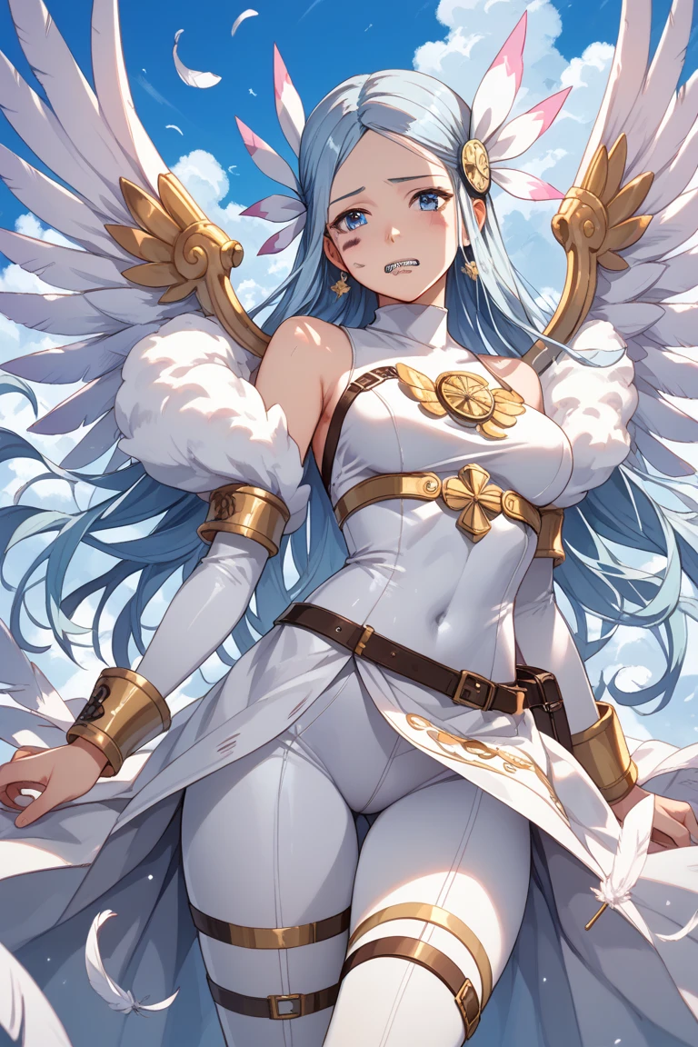 angel of beauty, colourful, vivid, white background