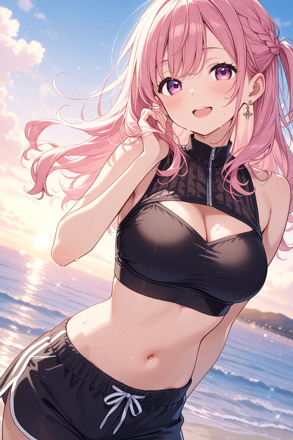masterpiece, Highest quality,One girl,Gosgarh,Tank top 8k,High resolution, ( flower_Styler:1.2)(Rainbow Candy:1.2),(Excellent rendering, Stand out in the same class), (Amazing details, Excellent lighting, Wide-angle), Big Breasts, zettairyoiki, Detailed Background、