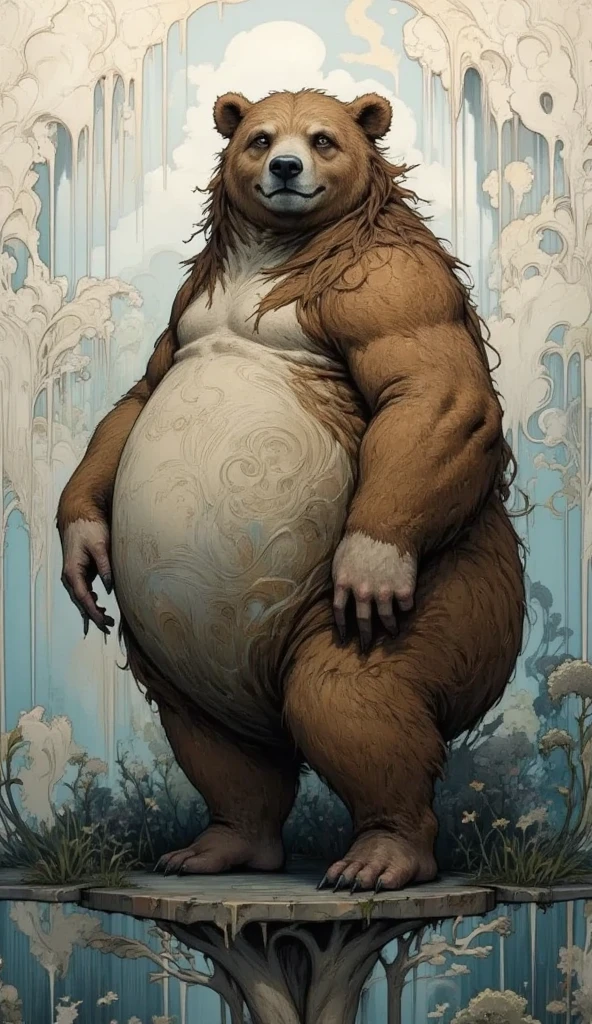 Anthro, male, feline, sabertooth:1.8,(dark brown fur), soft stripes on fur, wide shoulders,masculine, masculine face: 1.2, chubby, wide body imposing, thick furry neck and chest fluff, (middle-age) mature face,chunky pink nipples,black eyes, (musclegut ???????:1.4,thick body:1.4),feline tail,dynamic pose,(wearing glasses:1.6),( point of view from ass:1.4, rearview:1.4,sittin on a blanket ,outside, gold acessories ,hand laying on rock,bent over),hairy chest,hairy body,pubes, happy trail, detailed fluffy fur,((intricate detail fluffy fur texture)),(by darkgem),(by taran fiddler),