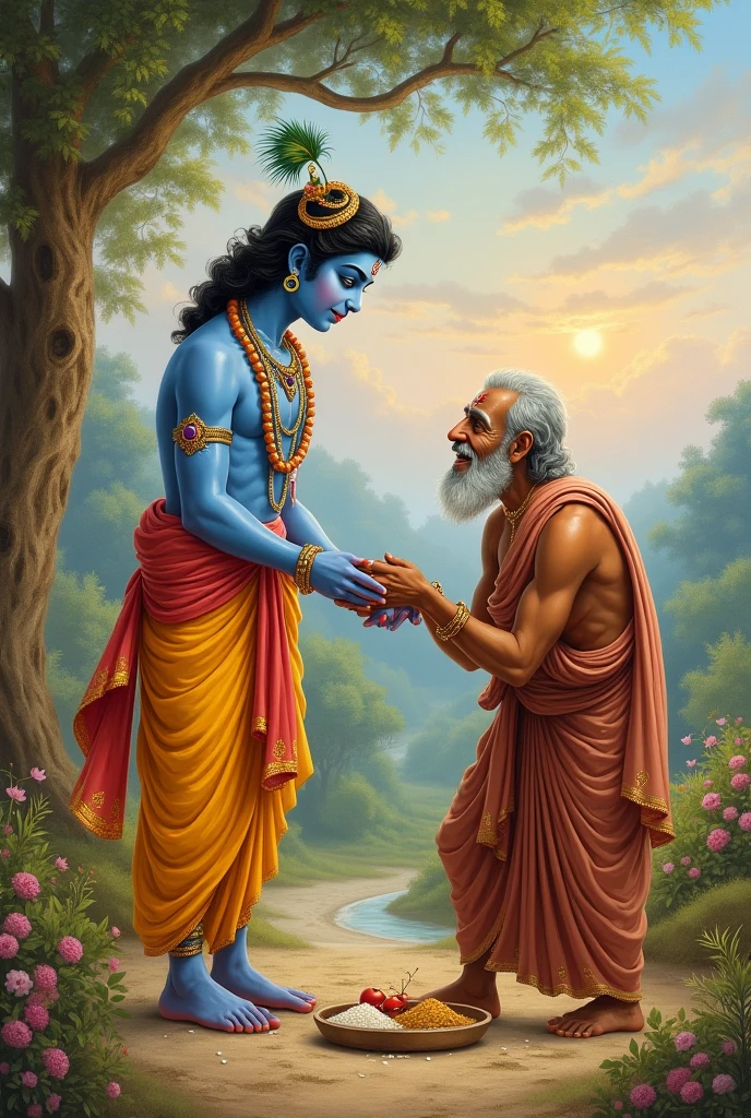 Realistic image
Sri krishna meet friend sudama, vrindavan,