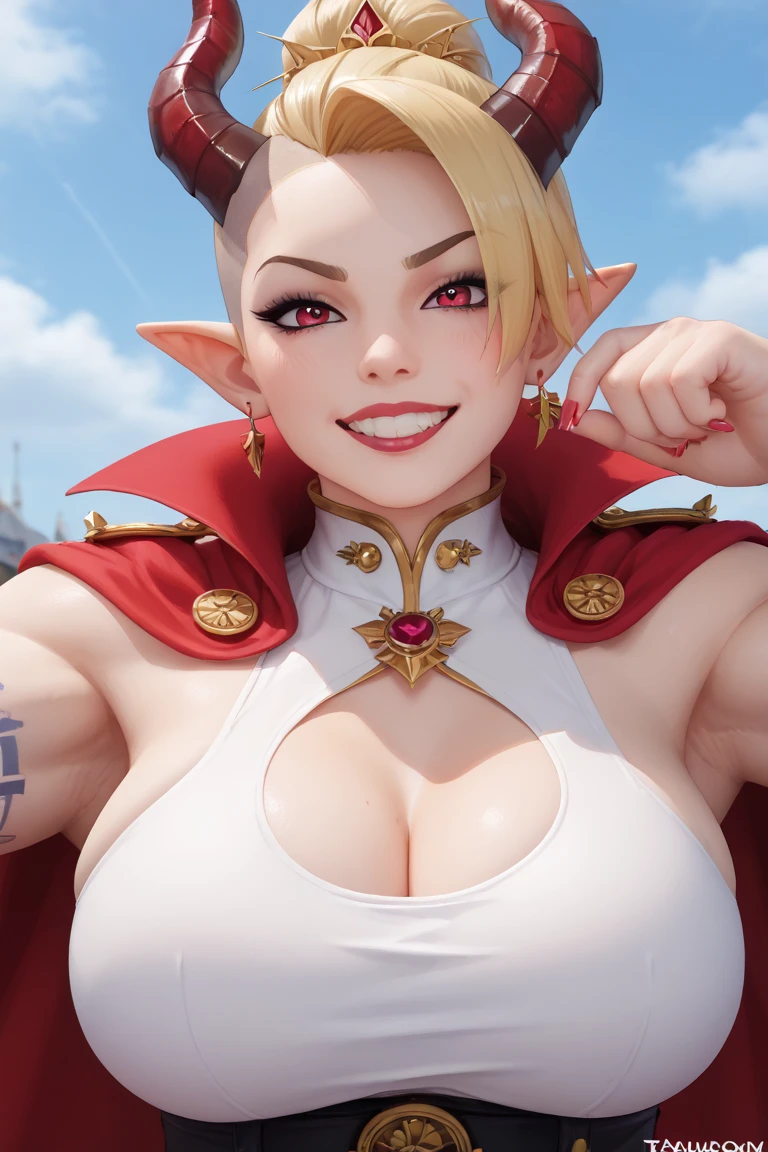 Bra, cleavage, sitting in the car, side, very sweaty, breathtaking, wearing headphones, breathtaking, beautiful, tight clothes, driving, blonde girl, wearing a low-cut tank top