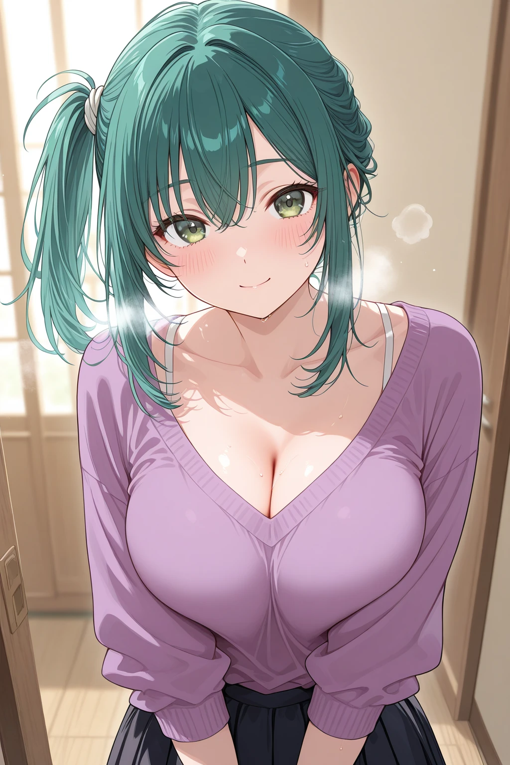 a beautiful teenage girl in white lace lingerie, fishnet stockings, sexy gaze, transparent thong, red fishnet tights with bows, green hair, (best quality,4k,8k,highres,masterpiece:1.2),ultra-detailed,(realistic,Photorealistic,photo-realistic:1.37),highly detailed,intricate details,chiaroscuro lighting,cinematic composition,Dramatic lighting,volumetric lighting There is a 30-year-old woman who is realistic (Peta Jensen pov), short red hair, green eyes, seductive look, Red lips, half open mouth, nurse nurse, tight white clothing, Blouse blouse, without the buttons, without bra, don&#39;t wear a bra, beautiful huge breasts (mamalhuda), wet and soft, hands resting on the leg, close from above, seen from the top, penetrating and sensual look, ardent and lascivious with a desire for pleasure, slightly wide hips, big ass, no panties, dress muy corto, 4k((((ultra illustrated style:1.0)))),Best Quality,best animated,masterpiece,ray tracing, global illumination,white lace,head, Valley type I,neckline,transparent,1 girl, Alone, standing, outdoor, cowboy shot,looking at the viewer,dress,masterpiece,the highest quality,Underground clubhouse,cloudy,on a stage,The men in the audience are watching,Blonde girl doing sexy pole dance,lean forward,stick out the buttocks,Open your legs,Pole dancer,Long hair,hair flutters,the hair is disheveled,green eyes,Breasts protrude、Navel ejection、Sexy red dress,I do not wear underwear,Thigh Garter Belt,Medias negras transparents,Ropa mojada y transparent,Female genitalia can be seen through,pubic hair,my crotch is wet,shy look,Red face,a small smile,open the mouth,perspiration,smoky,Spot light,Indirect lighting,mystery,Pieces of light fly,full body seen,low angles(((fire elemental goddesses))), (((close up))), (((urban city environment))), (((difusoe colors))), (((RGB))), (((ultra