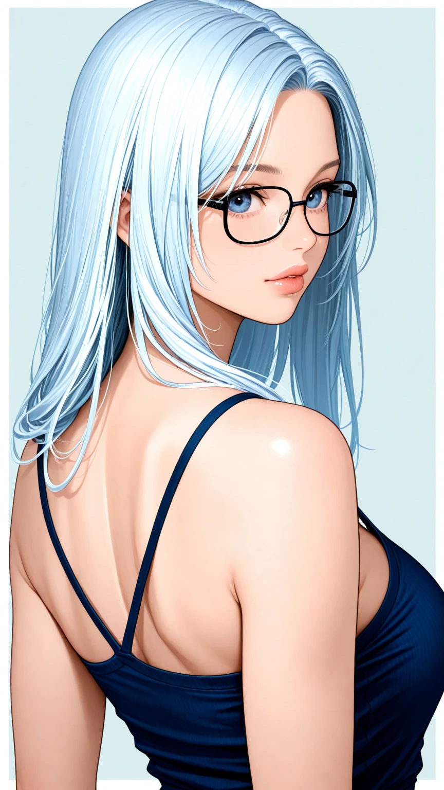 (Award Winning Photo:0.65) of (Ultrarealistic:1.2) (highres, best quality), masterpiece, 1girl, <lora:allVtubersLora_hll31:0.8>, (silvervale:1.2), blue bikini, large breasts, beach, water, ocean, (symmetrical breasts), sunbeam, god rays, ambient lighting, night, evening, moon, animal ears, glasses,Highly Detailed,(Vivid Colors:0.6)