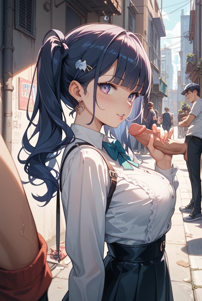 ((Highest quality)), ((masterpiece)), (detailed), One Girl,(Knee-length),Private Server,Big Breasts,(Short skirt),(White shirt),(Open Chest Button),22-year-old woman,(Naughty look),((Excited expression)),Browsing Caution,nswf Japanese,(attractive appearance),atmosphere,Remote control rotor,pink remote control,blush,Watery eye,night,train,(trainの中で立ってる女の子),(Gaze seducing a man),