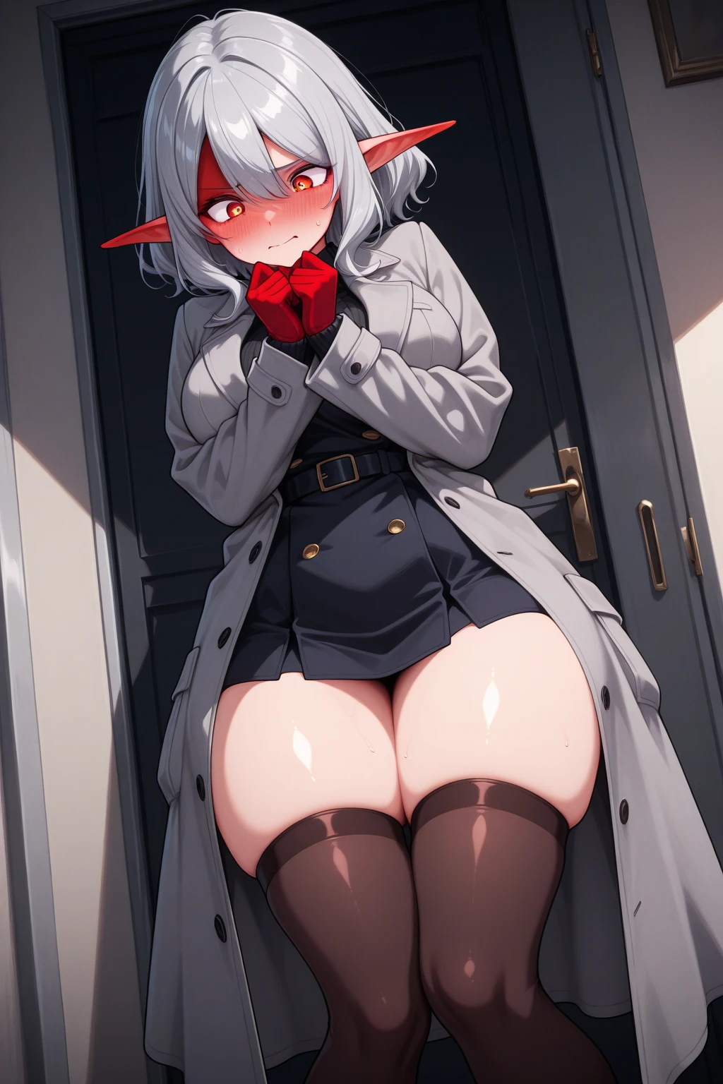 Small  big ass thick thighs white hair short