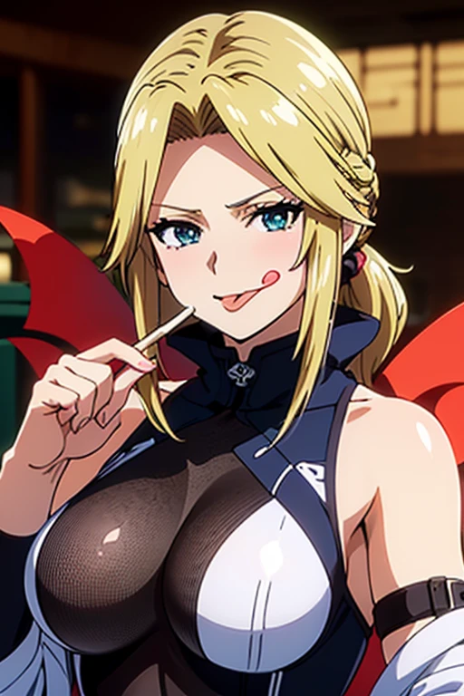 Masterpiece(Adult women,Huge breasts, Very red lips highlighting huge breasts,Big Ass,Narrow waist,Long legs,Greenish blue eyes,Blonde ) 
8k(Musician:1.4 )8k(Stick out your tongue a little:1.9 ) 
8k(Naughty expression:1.3) 8k(Staring at me:1.5) 
8k(Anime Style,A floppy smile,What we are looking for,Face mischievous face,The facial expression is accurate:1.7) 8k(Anime Style,The facial expression is accurate) 
8k(Wearing rock outfits:1.5) 
8k(Gal :1.3 ), 
8k(Music Festival:1.5)
(Anime Style,A floppy smile,What we are looking for,Face mischievous face,The facial expression is accurate)