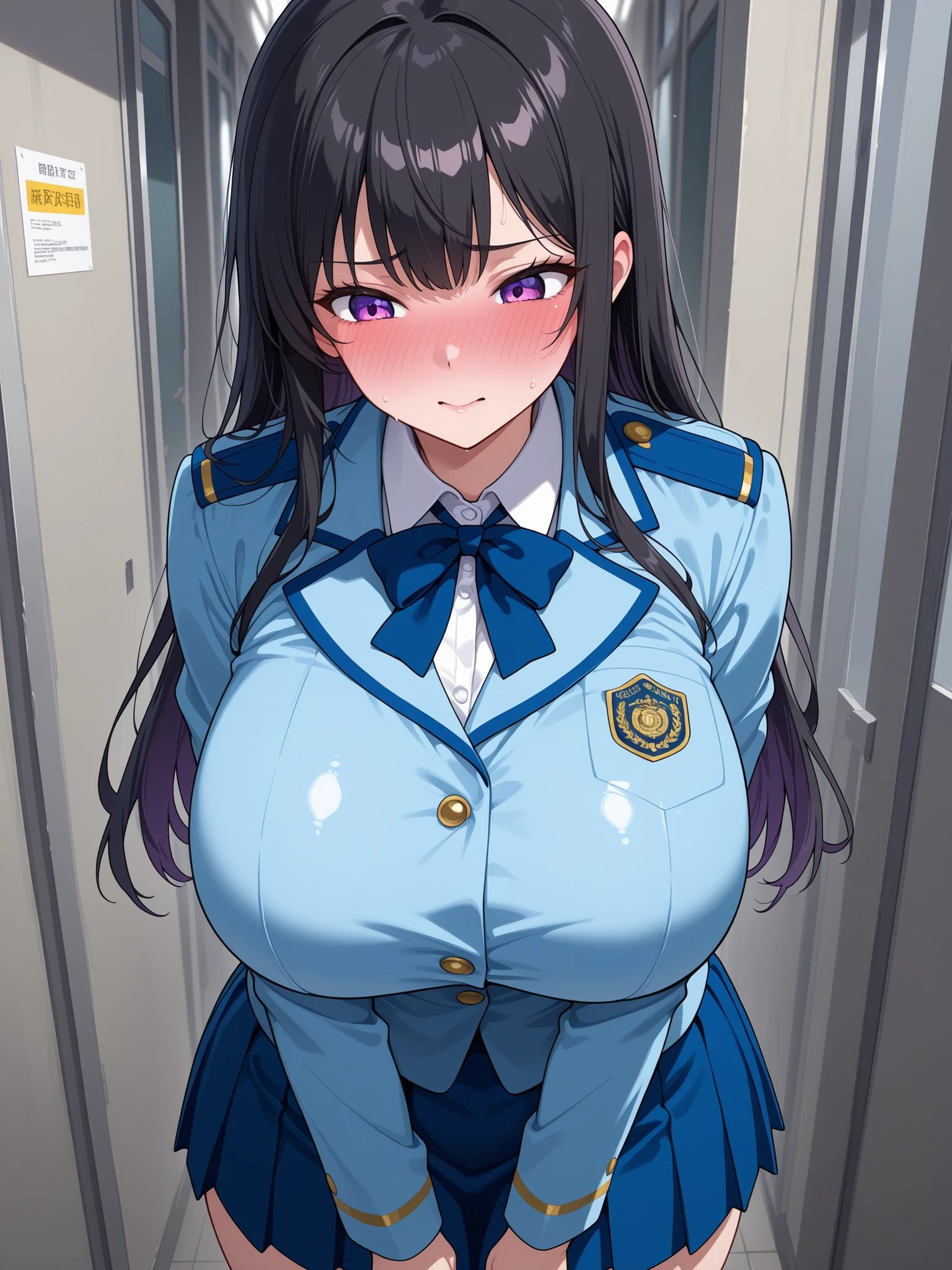 high quality, high resolution,(((nsfw))),(((night))),(((outdoor))),(((a office lady))),(((beautiful face))),(((big eyes))),(((blue hair))),(((Blunt bangs))),((huge breasts:1.8)),(small areola),((sweaty skin)),  
BREAK,(((bare breasts))),(((show off nipple))),(((business suit))),((Tight Skirt)),((long sleeves)),(((pantyhose))),
BREAK,((excitement)),((embarrassed:1.5)),(red cheeks),ahegao,
BREAK,(((model posing))),(((selfie))),
BREAK,(((Angle from above))),(looking at viewer),((upper body))),(((focus on breasts)))