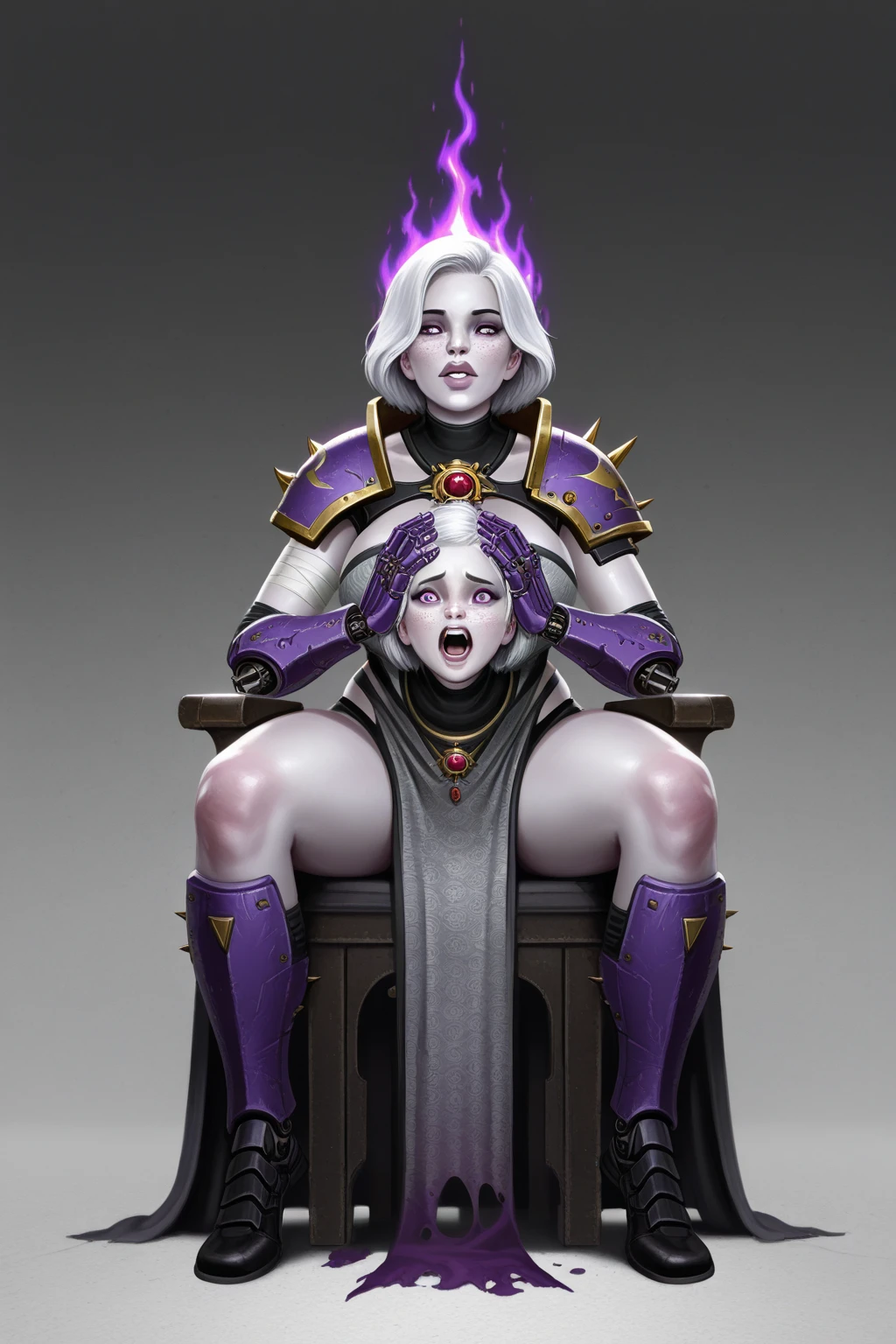 NSFW,
(at the castle:1.8,throne:1.8),
(COWBOY SHOTの太もも:1.8,Pussy in the center of the screen:1.8),
(woman,Queen,sitting on throne:1.8,put your feet on the armrest:1.8),
(after rape),
,,,
throne, ((dans le royale, Grand and gorgeous baroque architecture, intricate high detail,
Curved and concave style design, Elaborate bronze ornamental golden elements and decorations, marble decoration)),
,,,
(dress:1.6,robe:1.6,good:1.4,panties:1.4,pantyhose:1.4),
,,,
(An old hag,7:3 divisions,middle hair,60 years old,
(aging:1.2),(facial wrinkles:1.2),(wrinkled face:1.2),(顔にしわが目立つ60代woman:1.2),(There are wrinkles around the eyes:1.2),(I have laugh lines:1.2),
2 wrists, 2 hands,five fingers,2 basics,2 thighs,2 toes,
chest apart,huge saggy breasts:1.8,swollen nipples:1.8,naturally exposed chest:1.6,One breast is protruding:1.8,Pregnant:1.8,
breastfeeding:1.8,breast milk:1.8,
Semen flows from the:1.4,pussy juice:1.8),
,,,
(((masterpiece))),(((highest quality))),(((8k))),(((Very detailed CG))),(((High resolution, very unpleasant))),
(((intricate details))),((((Super fine photorealistic)))),,
(perfect anatomy,correct anatomy,perfect proportions,perfect face,perfect hands,perfect legs,perfect fingers,perfect hands),
(beautiful breasts,detailed nipples),
(beautiful uterus,detailed uterus),
(beautiful eyes, fine eyes, pretty eyes, natural eyebrows),
(beautiful face, perfect face, highly detailed beautiful face and eyes, attractive face),
(detailed face, delicate facial features, very white skin, very fine skin, shiny skin),
,,,