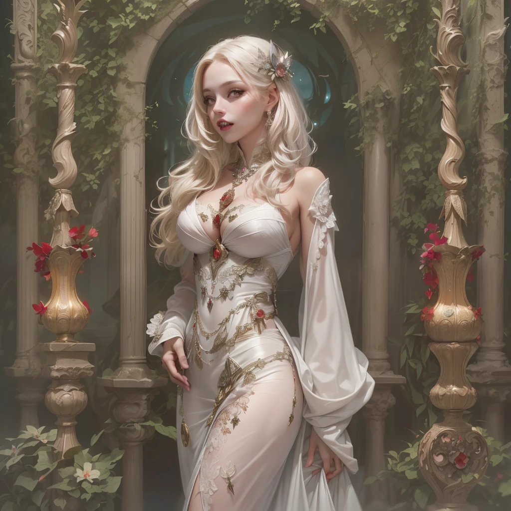 A beautiful woman in the flowers, (vermilion white :1.4) , green theme, low warranty color, (huge flowers white :1.4), (mujigreen_20240414122817:0.8) , masterpiece, best quality,Epic Fantasy Art Style HD, 4K fantasy art, epic fantasy digital art style, epic fantasy art style, Fantasy Woman, epic fantasy art portrait, Epic fantasy style, hyperrealistic fantasy art, hd fantasy art, Epic fantasy character art, epic fantasy art, in style of dark fantasy art, epic fantasy digital art, (pose vaquero),( face detailed :1.4),( iluminación cinematográfica :1.4), ,(Fondo de ruinas de mazmorra en ruinas:1.4 ), (Five Fingers, Four fingers and thumb),