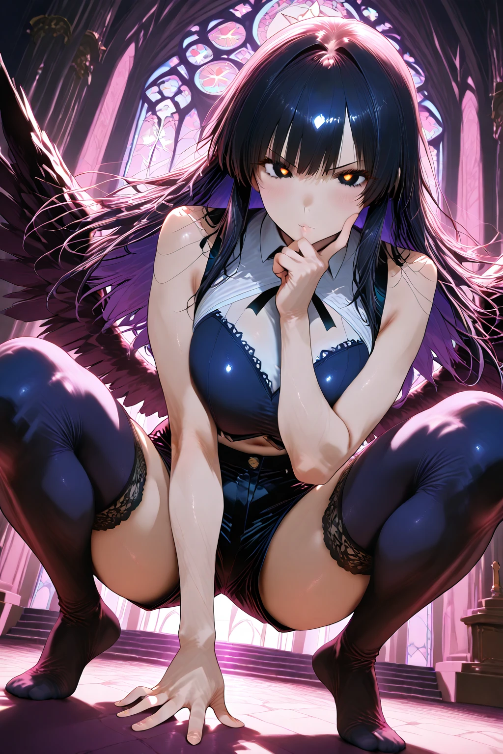 master piece、Highest image quality、highest quality、girl、((Frustrated expression:1.3))、(tears)、(not wearing clothes)、naked、lie down、forced to spread legs、ample breasts、slender body shape、small nipples