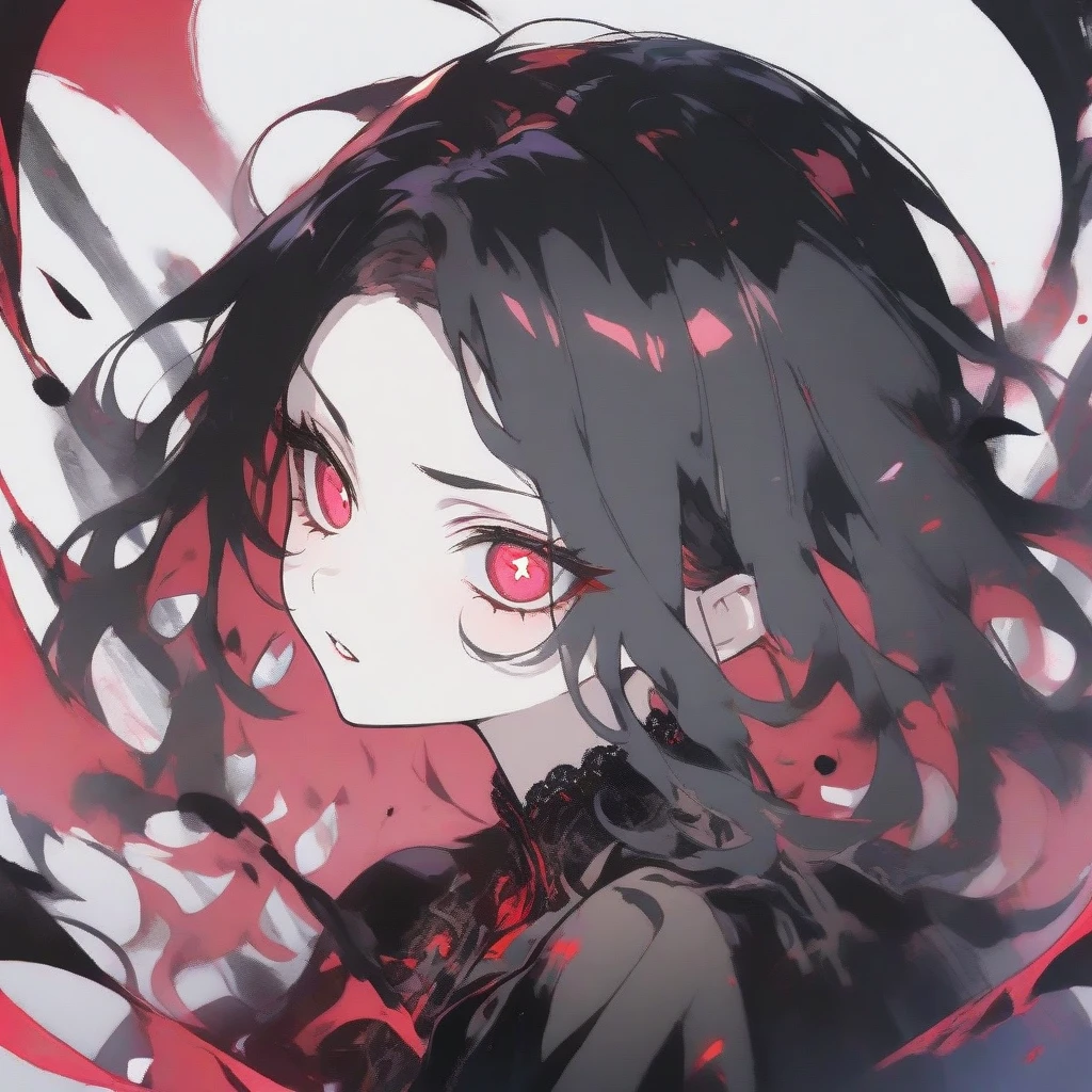 <lora:bv-style-v1:0.7>, black hair, red eyes, hex, double helix, helix, DNA, abstract, science, abstract background, dead expression, 1girl, portrait