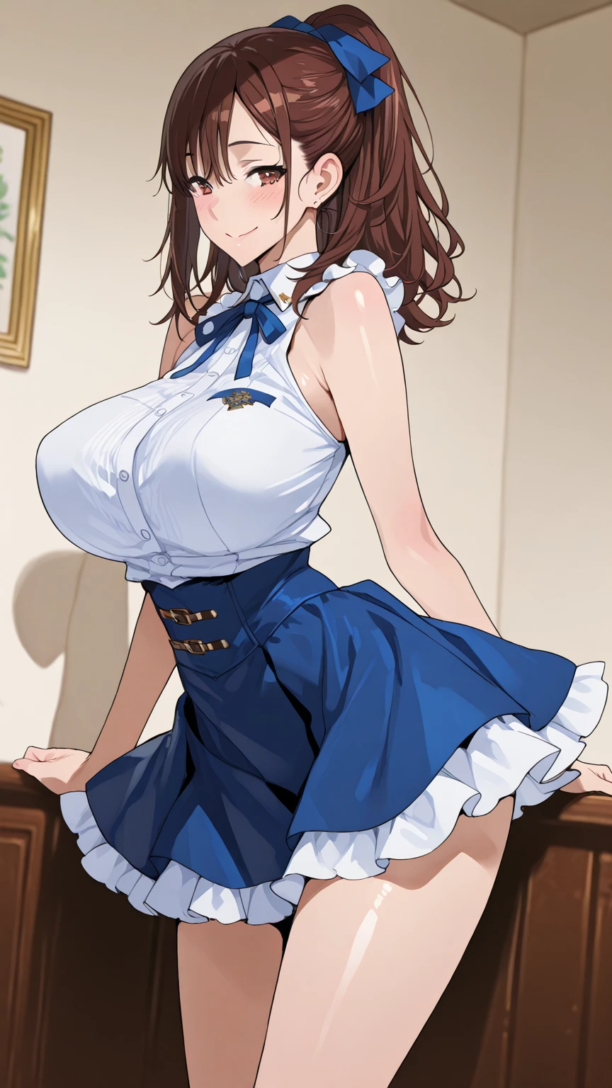 masterpiece、Highest quality, Very detailed, Ultra-high resolution, Vibrant, High Contrast, Best aesthetics, Small face, Very detailedな肌, One Woman, Brown Hair, Medium Hair, Slim figure, Woman with slim body and large breasts、Trained abdominal muscles、Long , Beautiful Eyes, Glossy Lips, Glowing Skin, Beautiful thighs, Thick thighs、smile, Random Pause, Off the shoulder, Elegant Dresses, Corset belt, Jewelry Products, Beautiful buttons, Super short skirt、Dress designs that accentuate the bust, Sexy Body, Perfect Fingers, Five Fingers, The background is a grassland、Beautiful light, Upper Body Shot、panties、
