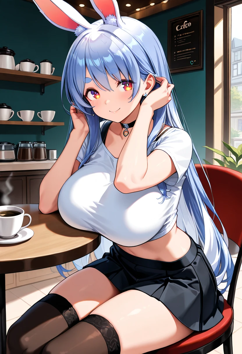 mastute piece,Best Quality,insanely detailed,8k cg,nsfw,
shoot upper body,(body in front:1.1),
1girl,standing,looking at viewer,(waitress,apron),bare breasts,
break,blush,shy,(trembling:1.2),light blue hair,long hair,(large breasts:1.2),(open mouth:0.9),(Coffee shop),