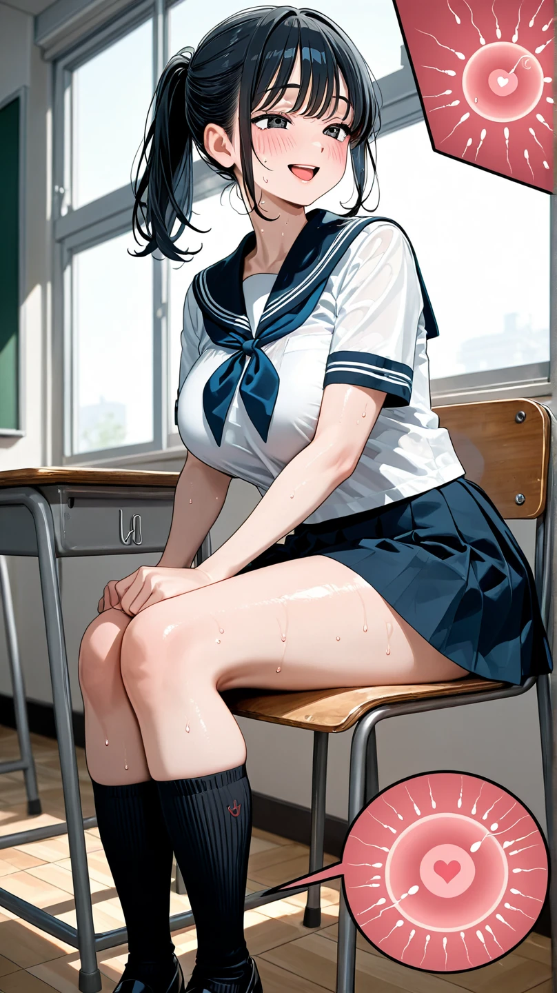 (1 person、alone), Beautiful woman, (High resolutionで美しい黒い目)、Anatomically perfect body, Slender、(High school girls), (Sailor suit、Pleated skirt), (Black socks、Brown Loafers), detailed panty, (Lying on your back:1.2)、(Pussy juice:1.1), (Look to the side)、18-year-old、(Highest quality), Black Hair、(short hair、Bobcut)、(8k, High resolution)、(shy:1.4)、medium breast, (steam:1.1), (embarrassed:1.3), show off nipples under shirt, classroom、On the floor, tears
