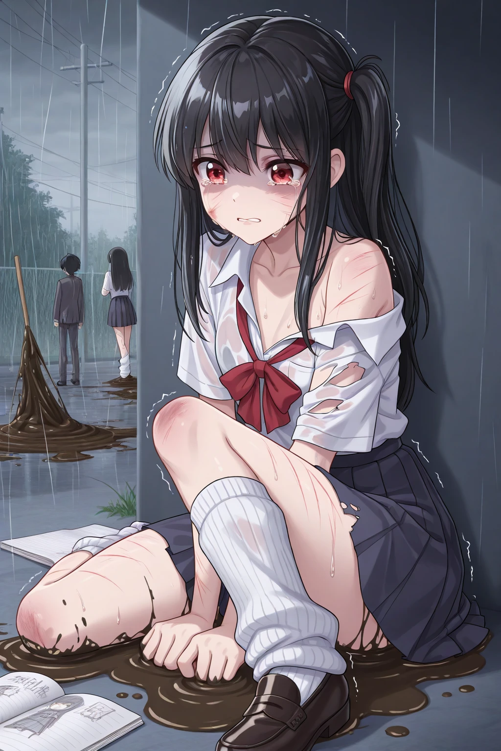 HozukiMomiji,HozukiMomiji,HozukiMomiji,blood on face,brown eyes