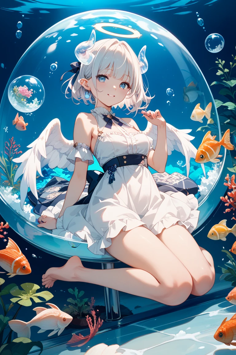 Sparkling eyes、mischievous smile