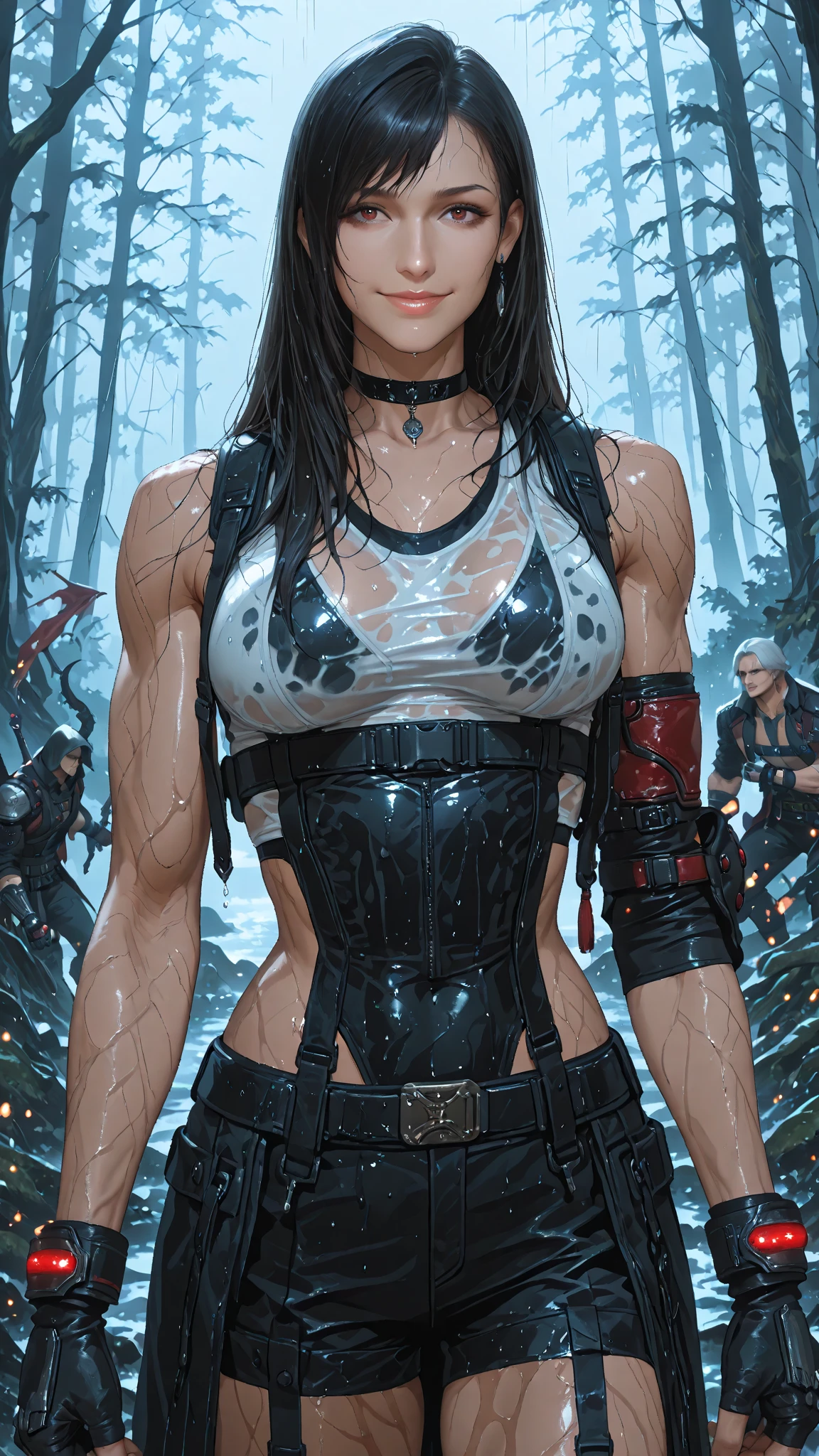 a barbarian girl, aggressive pose, wielding huge axe, powerful, jungle queen, detailed facial features, long hair, muscular build, glowing eyes, feral expression, fierce warrior, photorealistic, cinematic lighting, dramatic composition, rich color palette, chiaroscuro lighting, volumetric atmosphere, (best quality, 4k, 8k, highres, masterpiece:1.2), ultra-detailed, (realistic, photorealistic, photo-realistic:1.37), HDR, UHD, studio lighting, ultra-fine painting, sharp focus, physically-based rendering, extreme detail description, professional, vivid colors, bokeh
