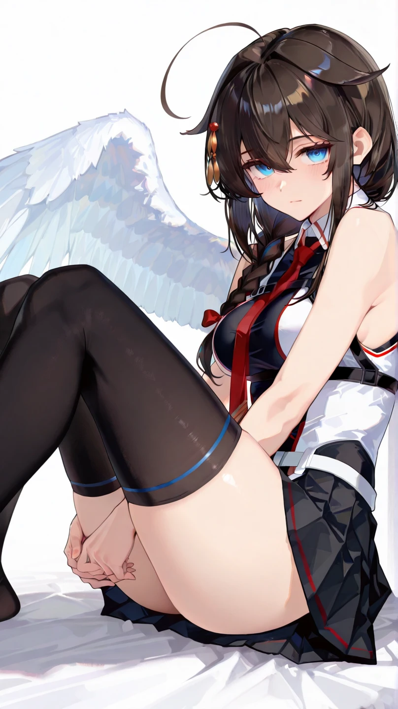 NSFW, (Olhos detalhados), (Pele Delicada), melhor qualidade, melhor desinger, best illustration, (Foto Fotorrealista: 1.3), (pele com alto detalhe:1.2), 8K ultra-hd, dslr, alta qualidade, high resolution, 1 menino, anjo, devil anjo, humanoid anjo, It is, bolas, vestido, roupas, cara bonita, feathered asas, Femboy, Femboy only, Genitais, femacho, humanoid halo, humanoid genitalia, humanoid penis, Na altura do joelho, pants, olhando para o espectador, macho, macho only, mamilos, penis, olhos vermelhos, Sozinho, Femboy Sozinho, macho Sozinho, coxas grossas, asas, winged humanoids